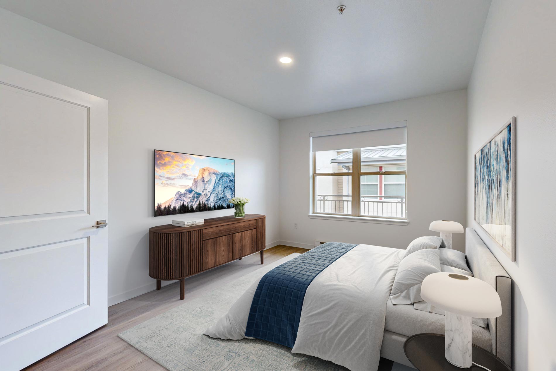 Island Square staged bedroom