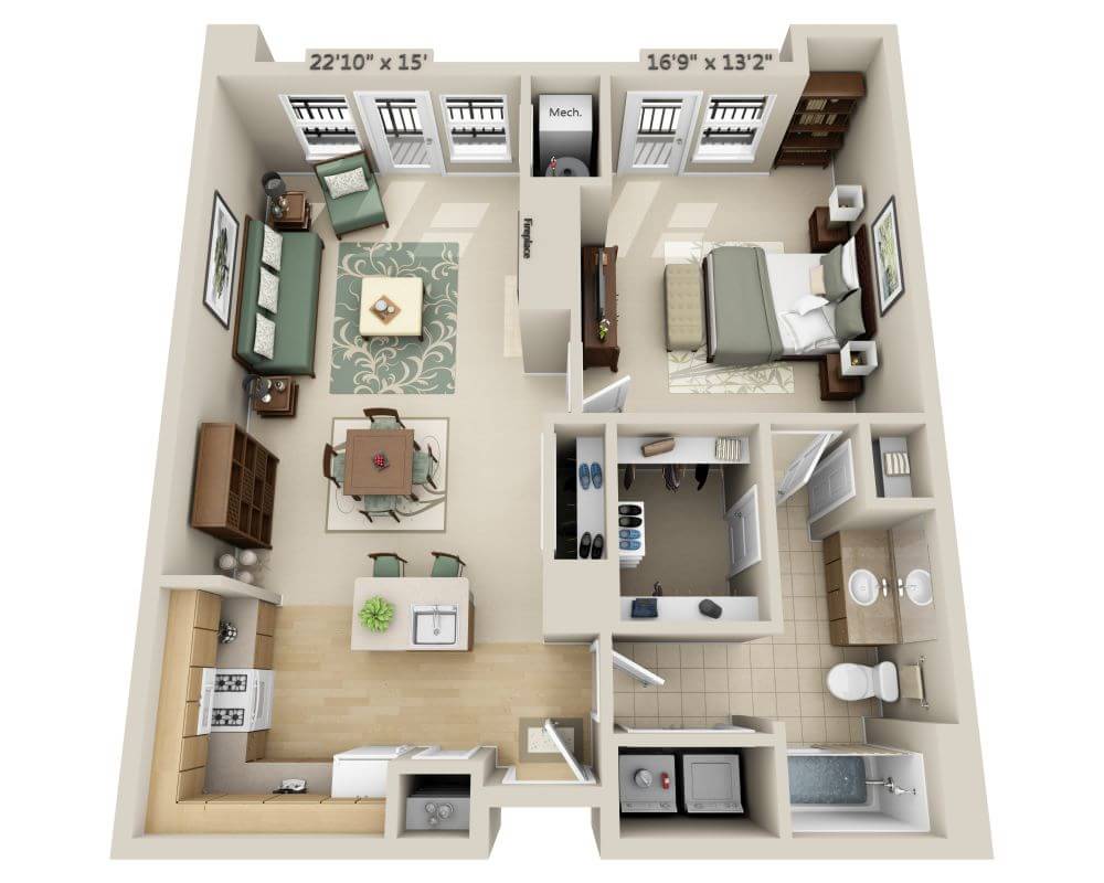 One Bedroom A1F