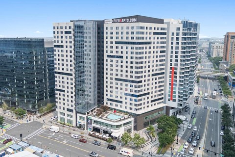 100 Pier 4 drone building exterior