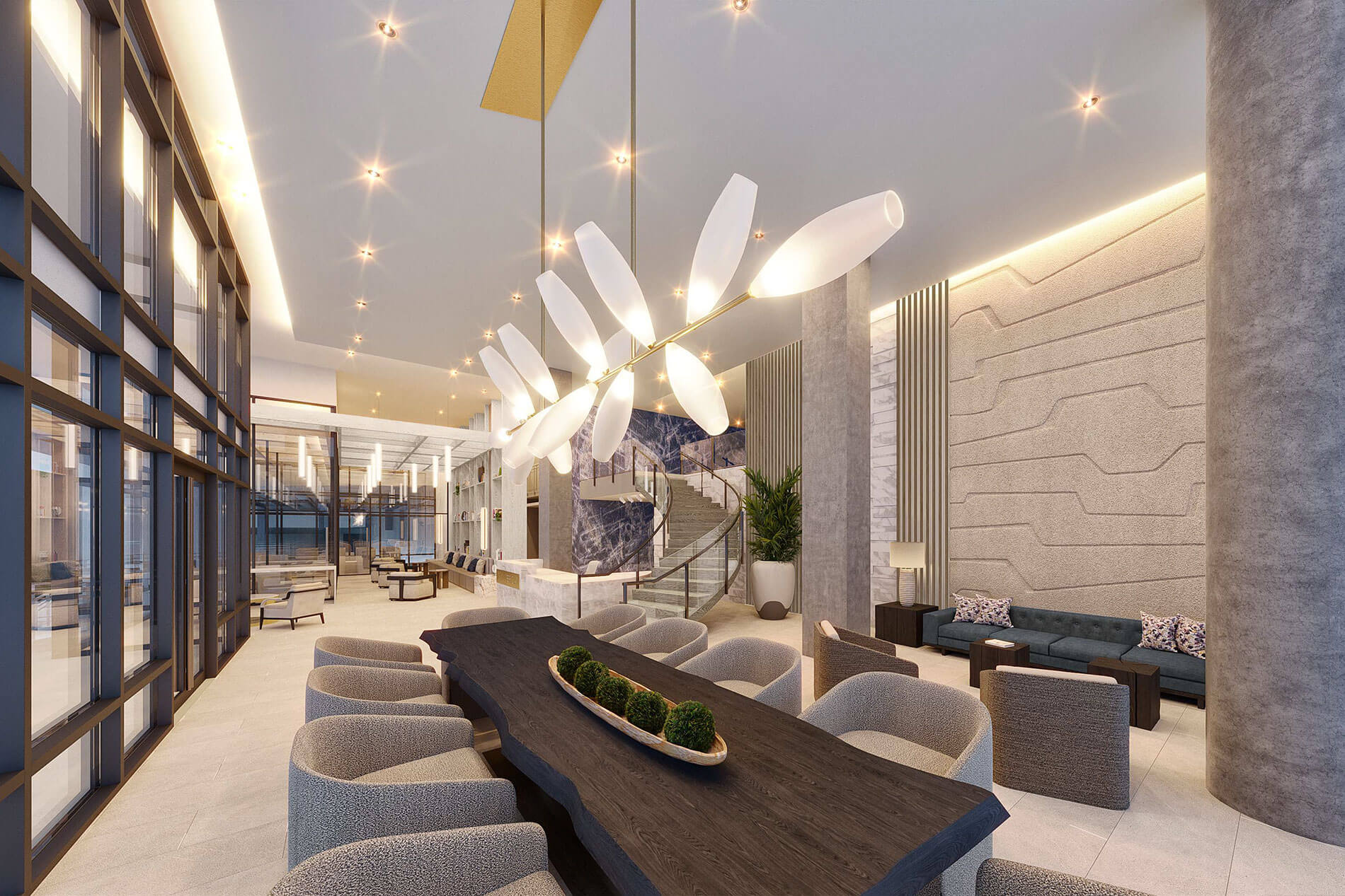 101 N. Meridian lobby rendering