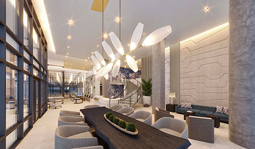 101 N. Meridian lobby rendering