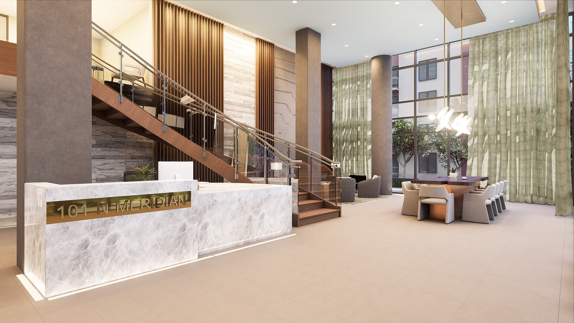 101 N Meridian entryway lobby