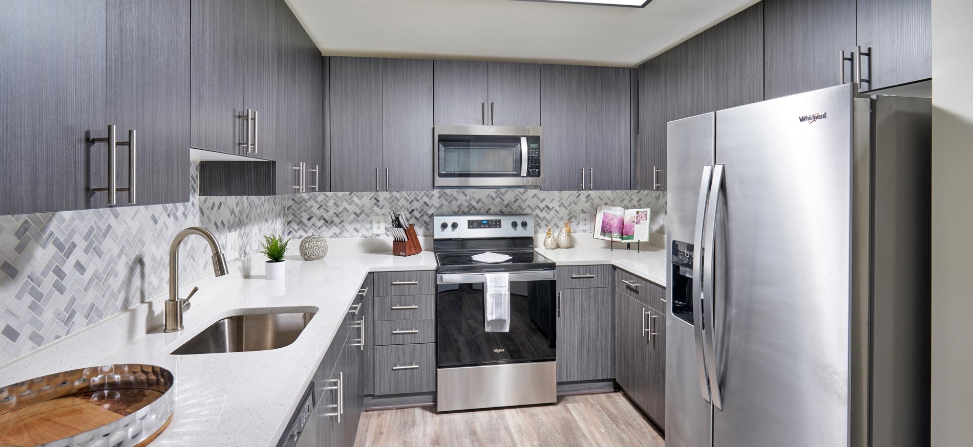 1200 East West staged kitchen