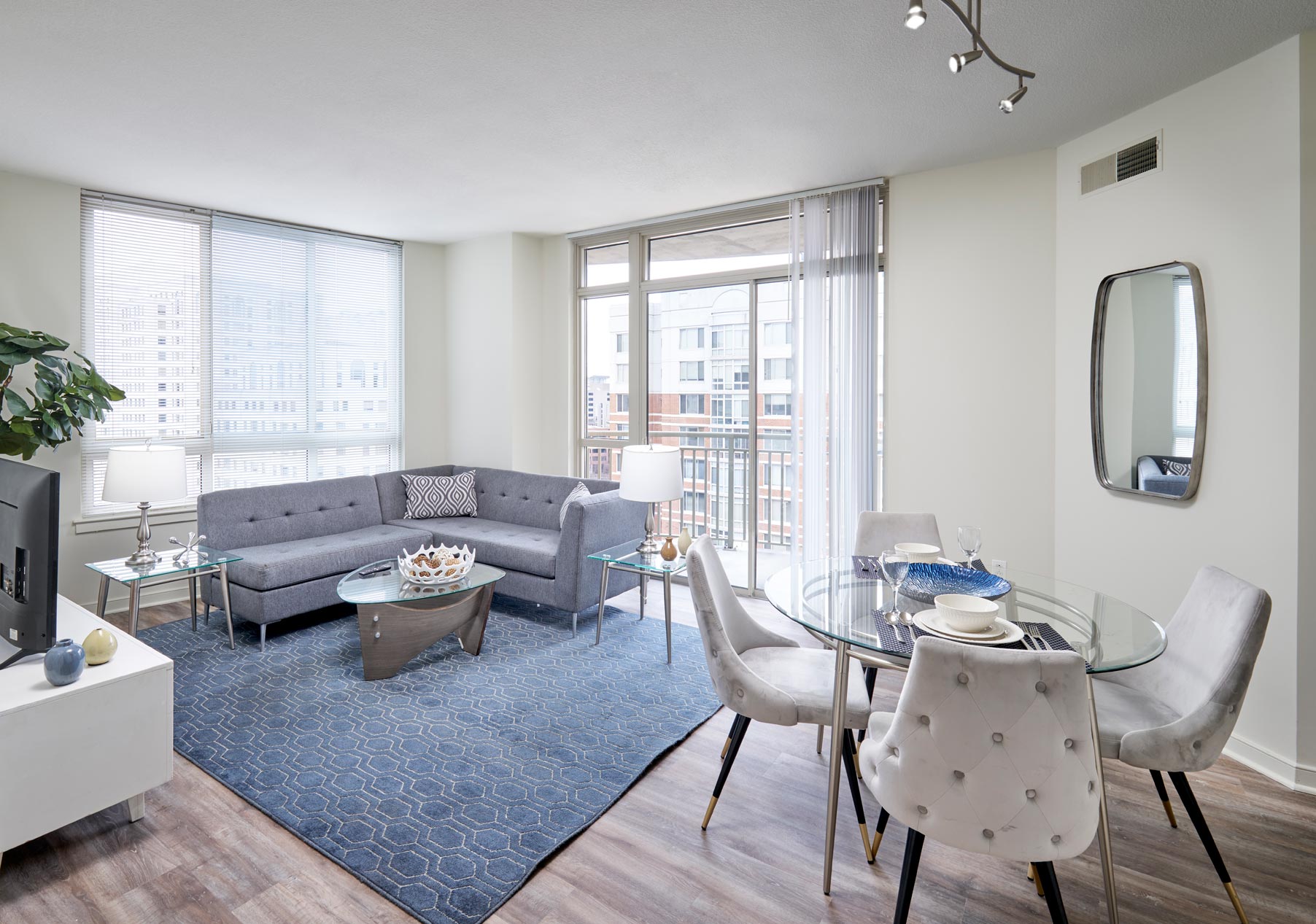 1200 East West staged living room