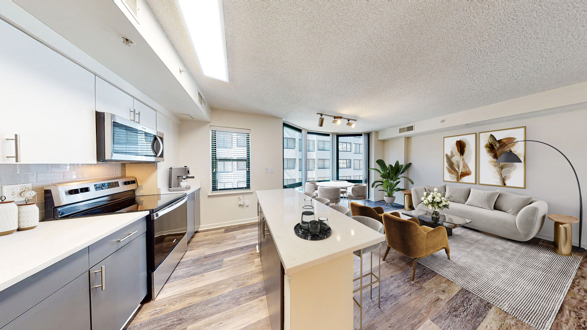 1301 Thomas Circle living and dining room staged