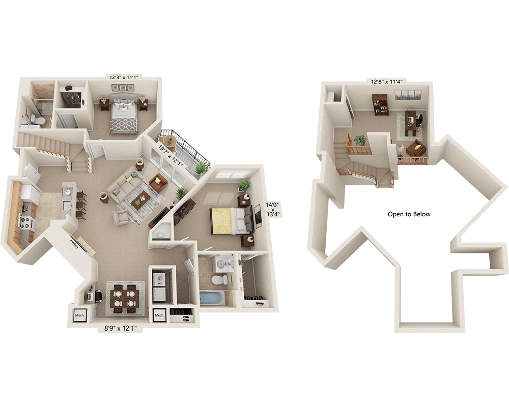 Two Bedroom Loft B2J