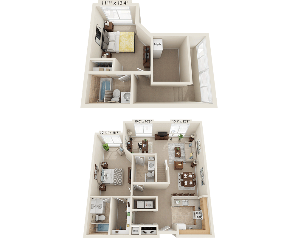 Two Bedroom Loft B3L