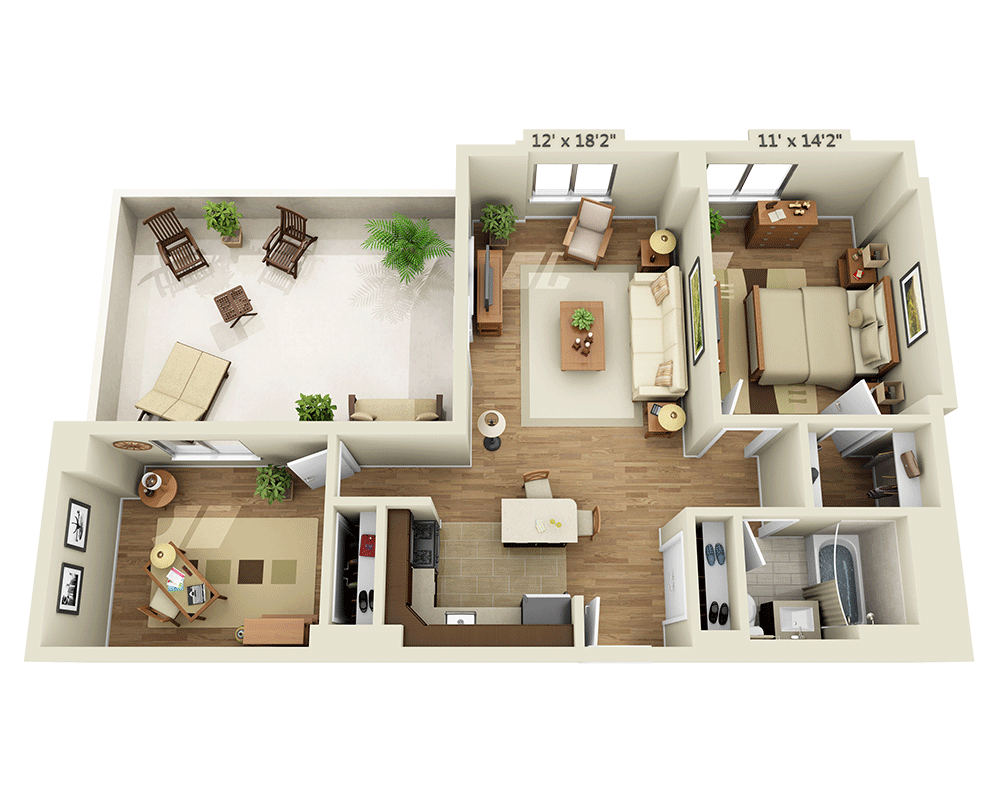 Two Bedroom B1A-R