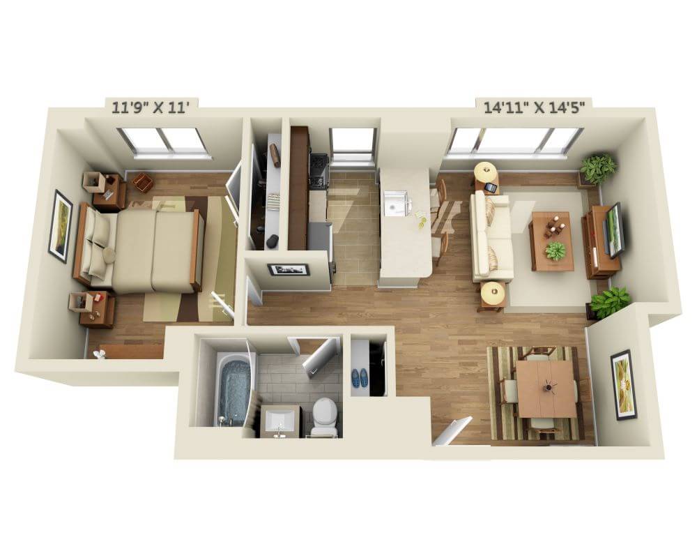 one bedroom A1F-R