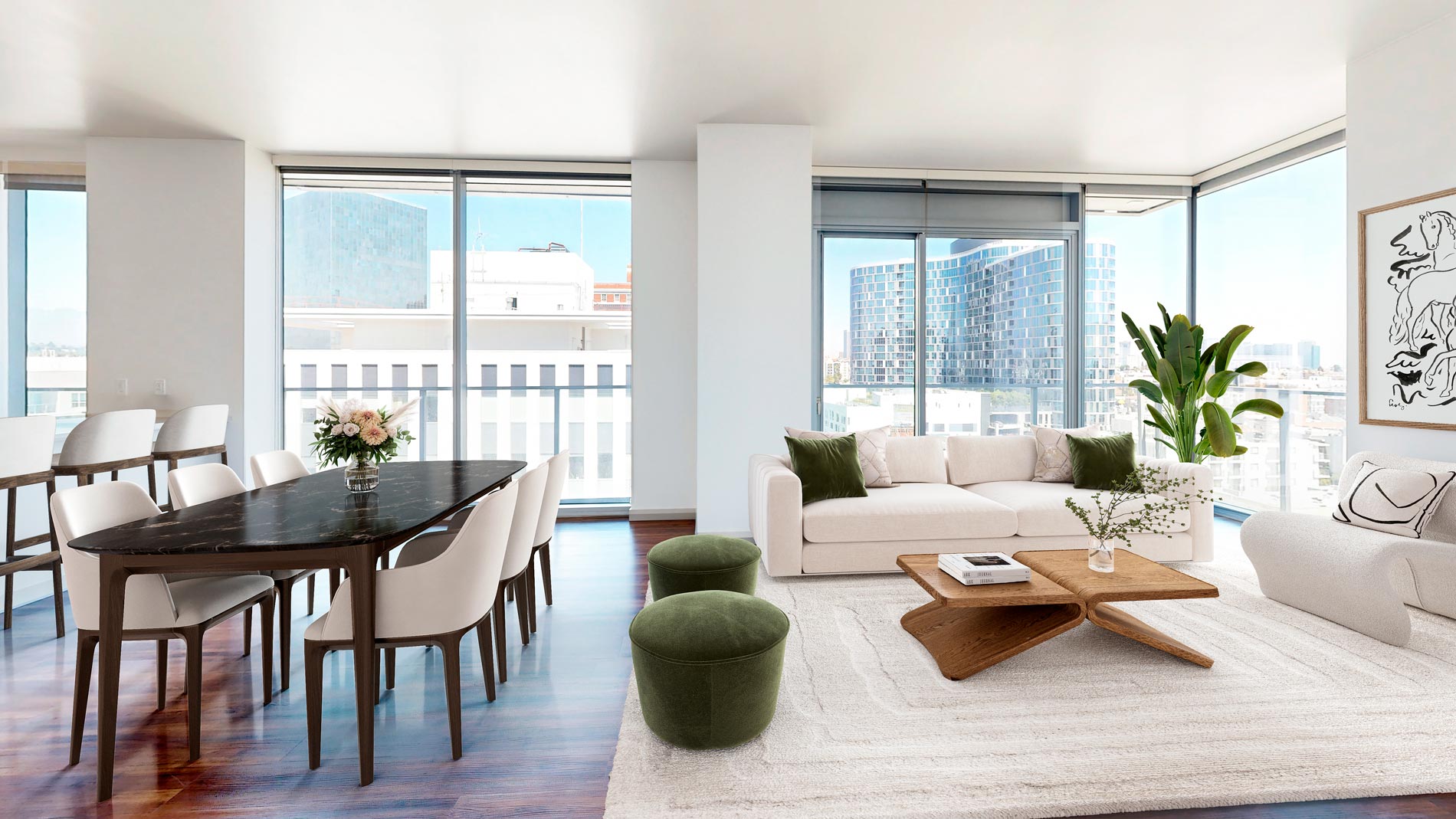 3033 Wilshire staged living room