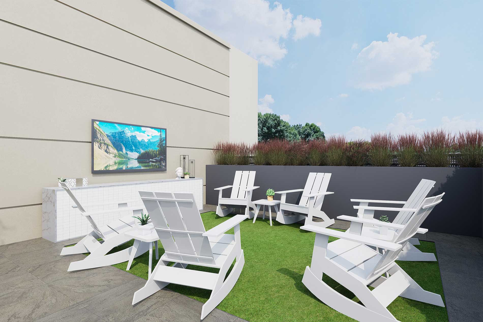 Community terrace in Riverside, CA