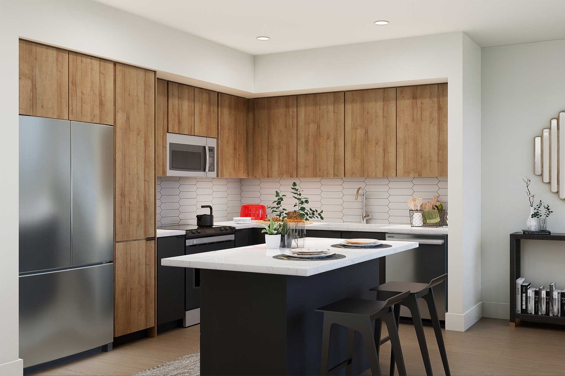 Riverside apartments with stainless steel appliances