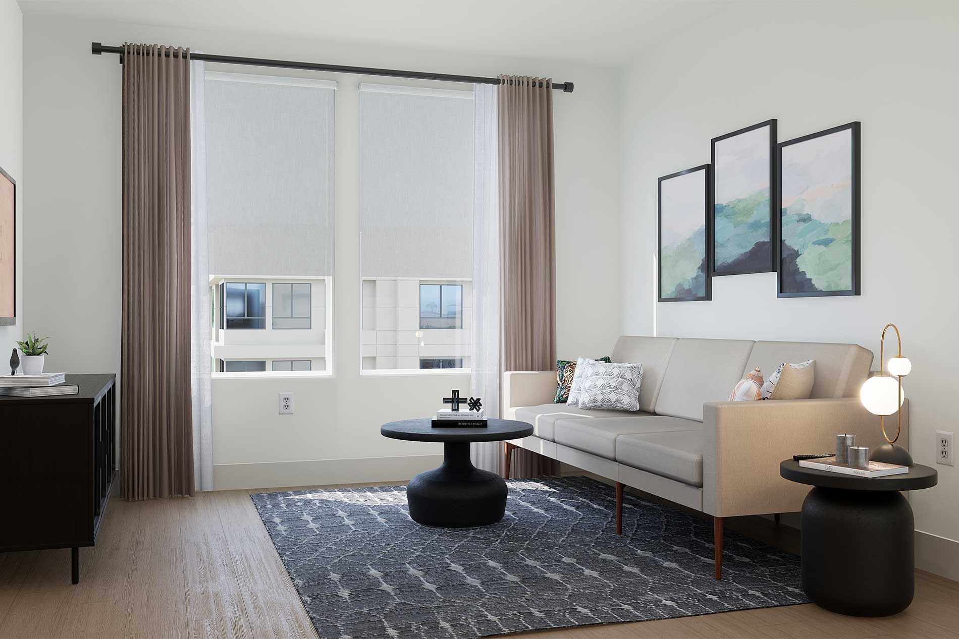 3099 Iowa apartment living room in Riverside, CA