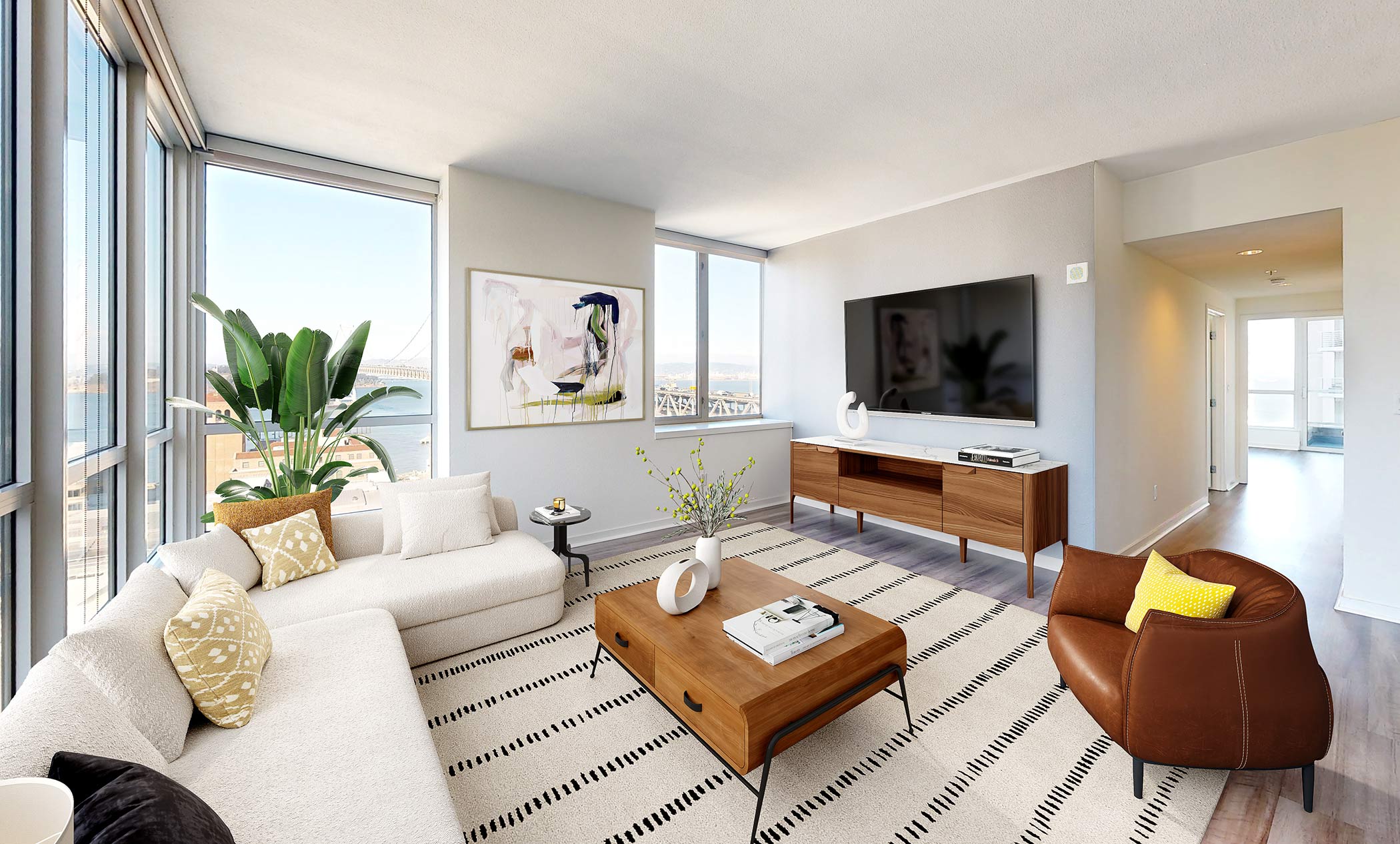 388 Beale apartments staged living room