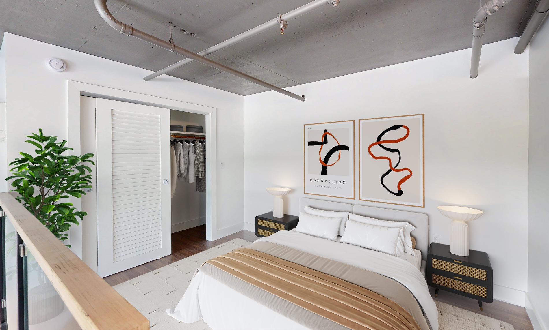 388 Beale staged bedroom