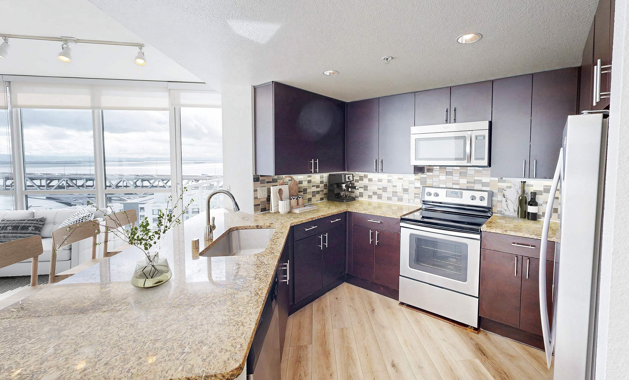 388 Beale apartments staged kitchen