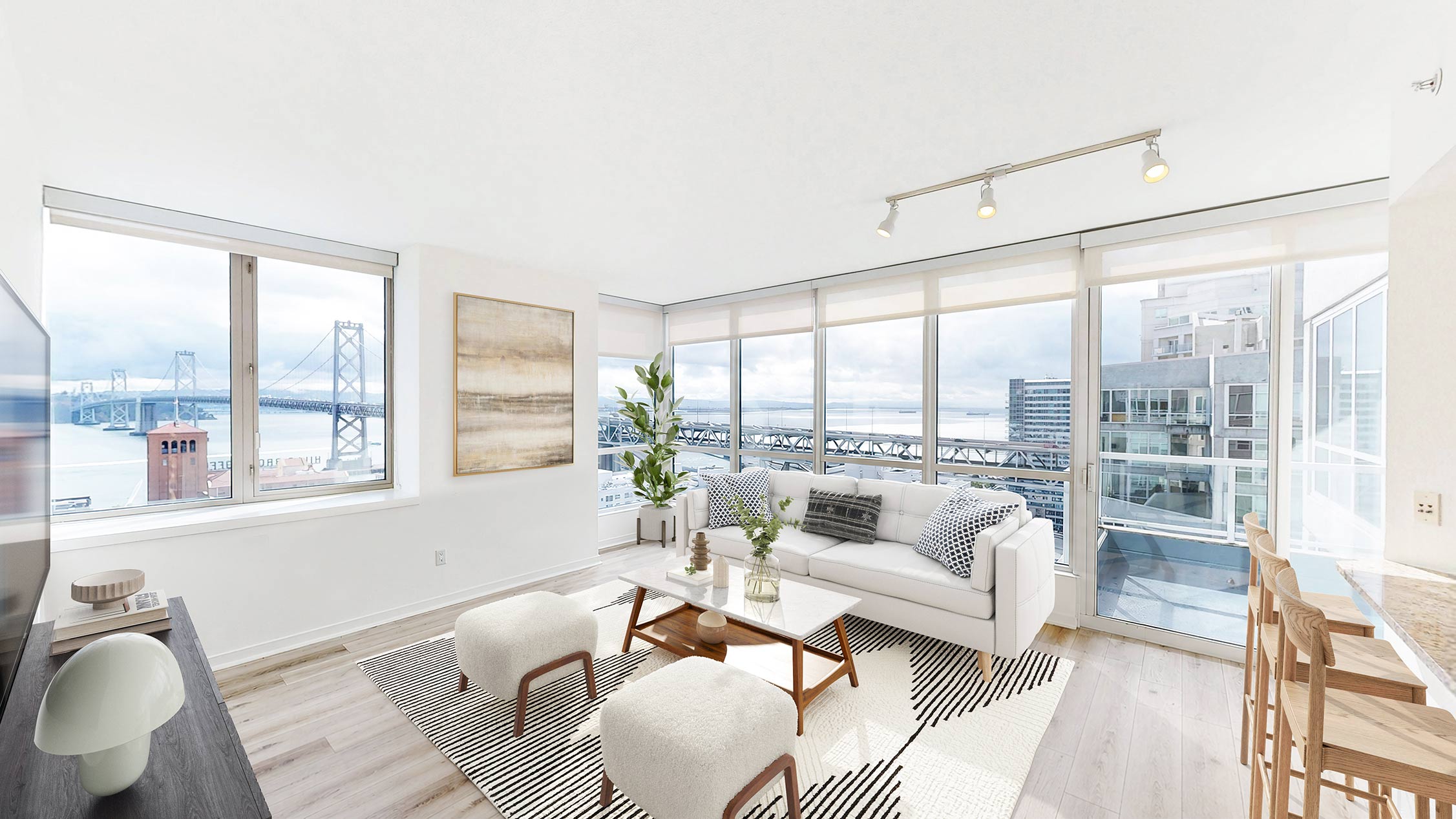 388 Beale apartments staged living room