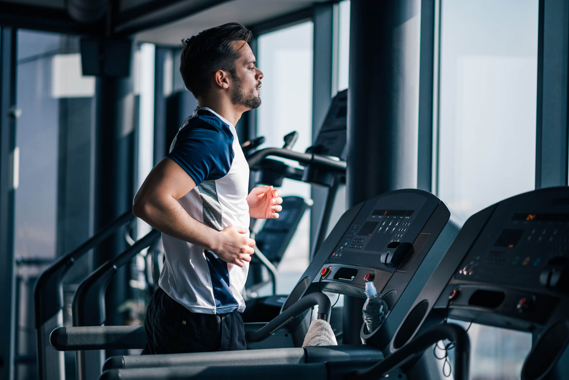 Man running on the treadmill