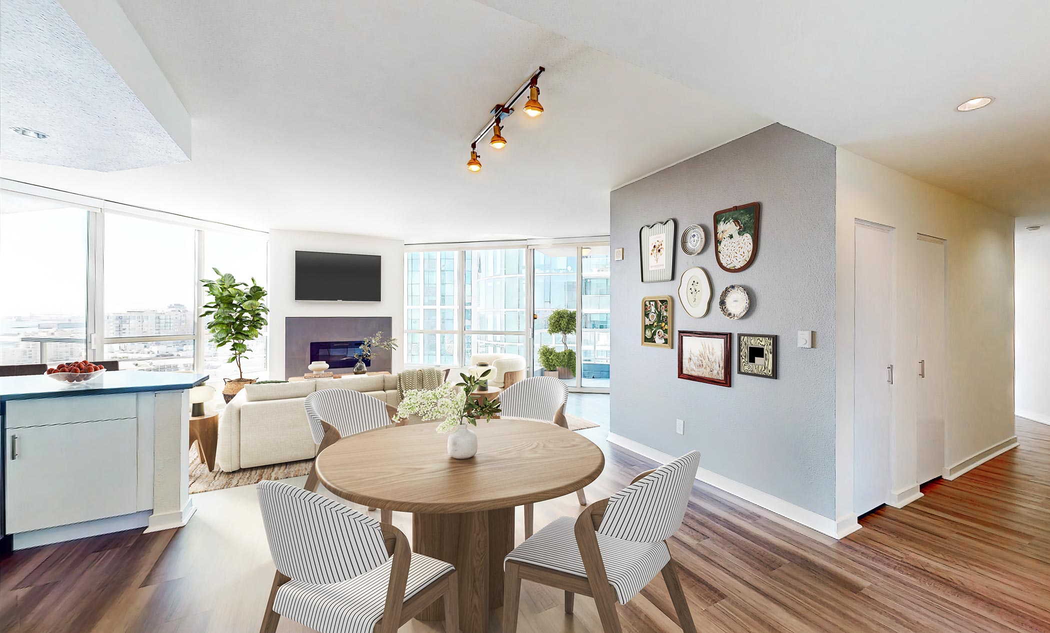 388 Beale apartments staged dining and living room