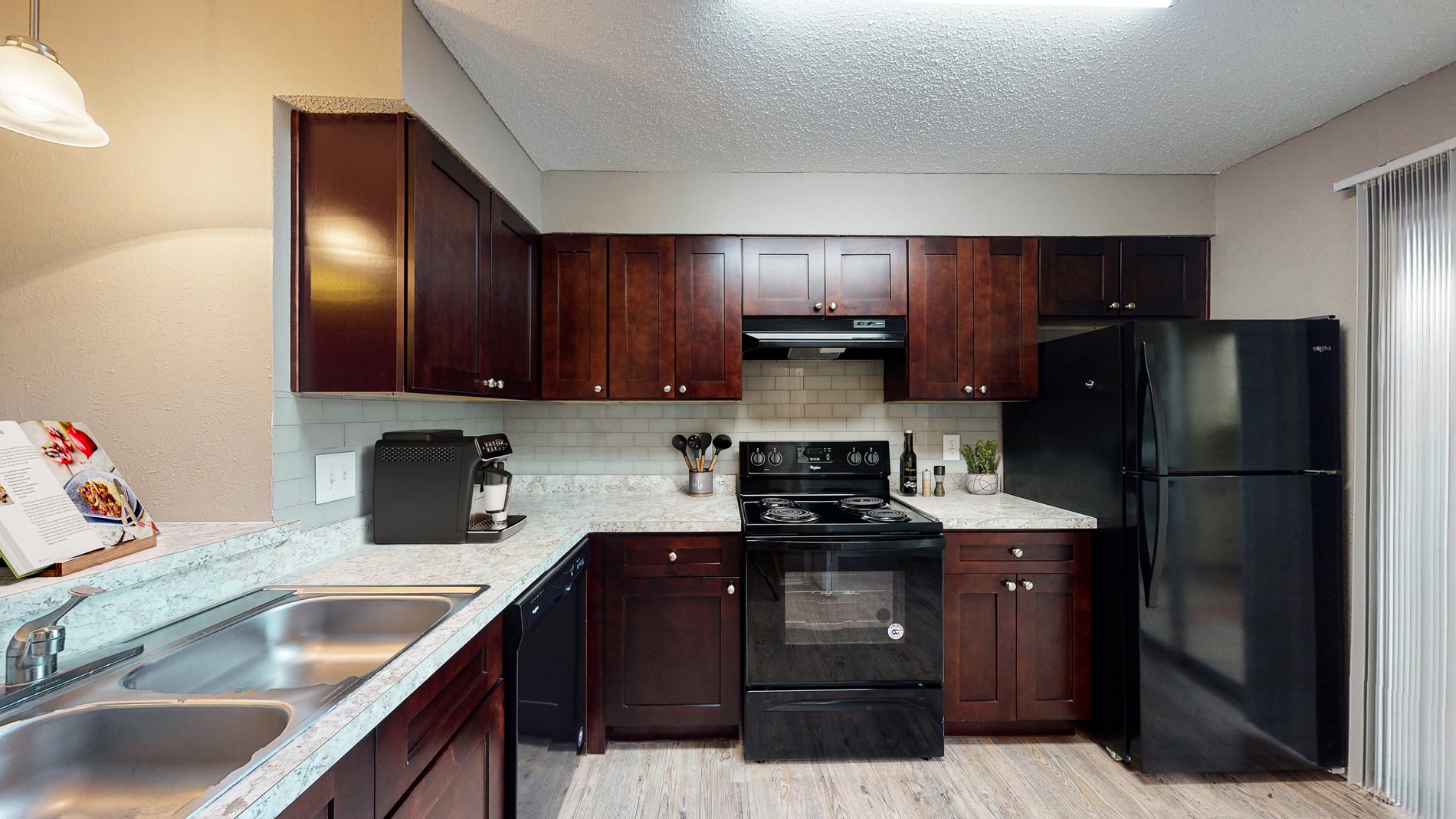 Addison Apartments staged kitchen