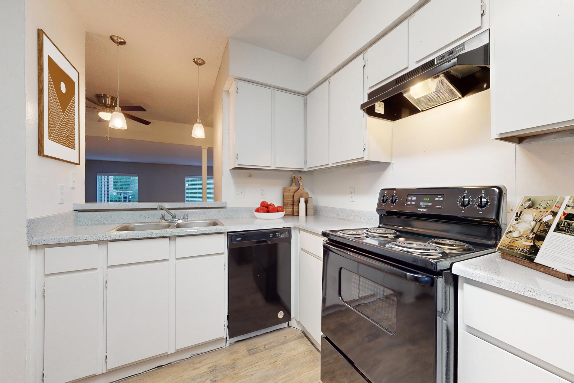 Addison Apartments staged kitchen