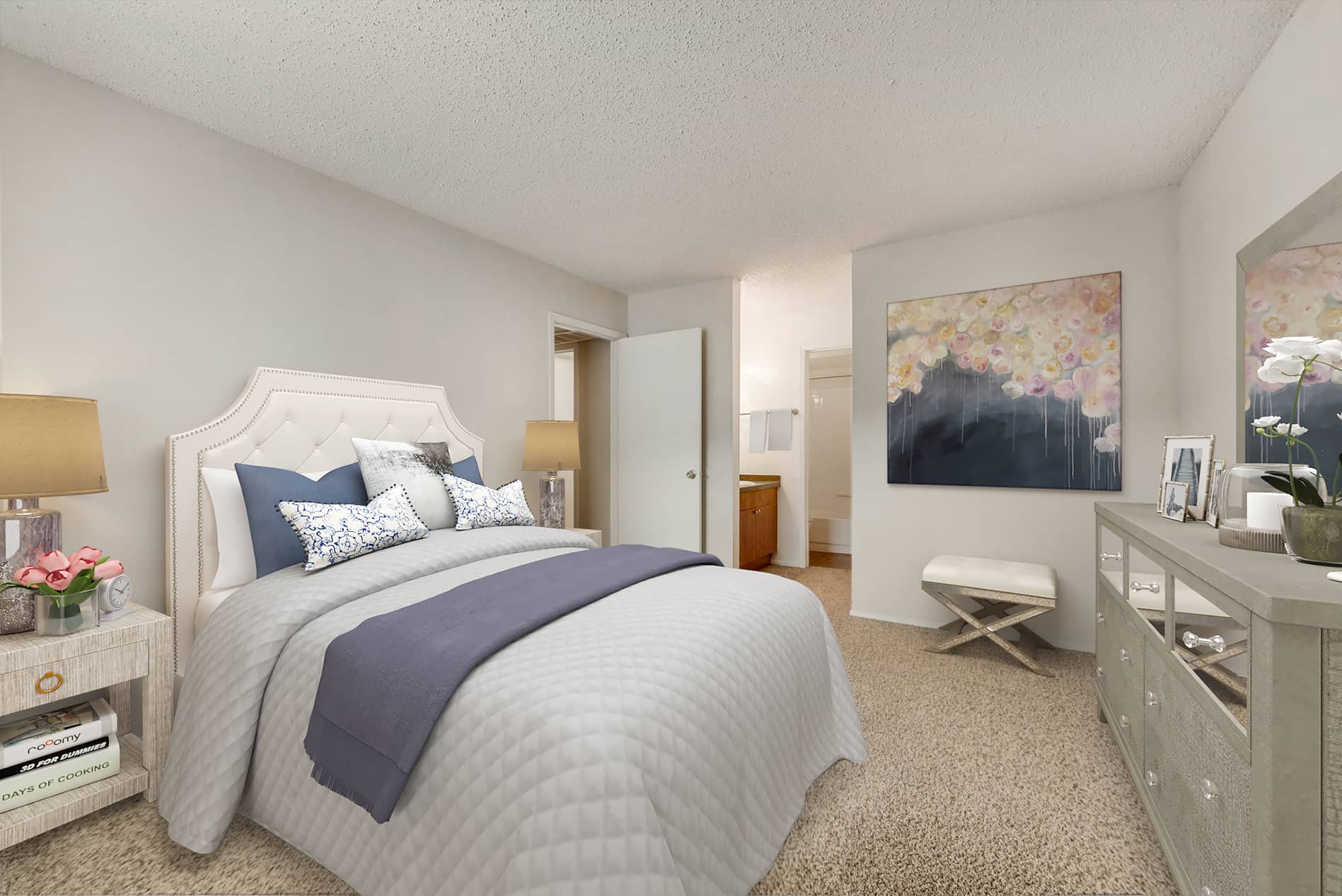 Addison Apartments bedroom staged by Rooomy