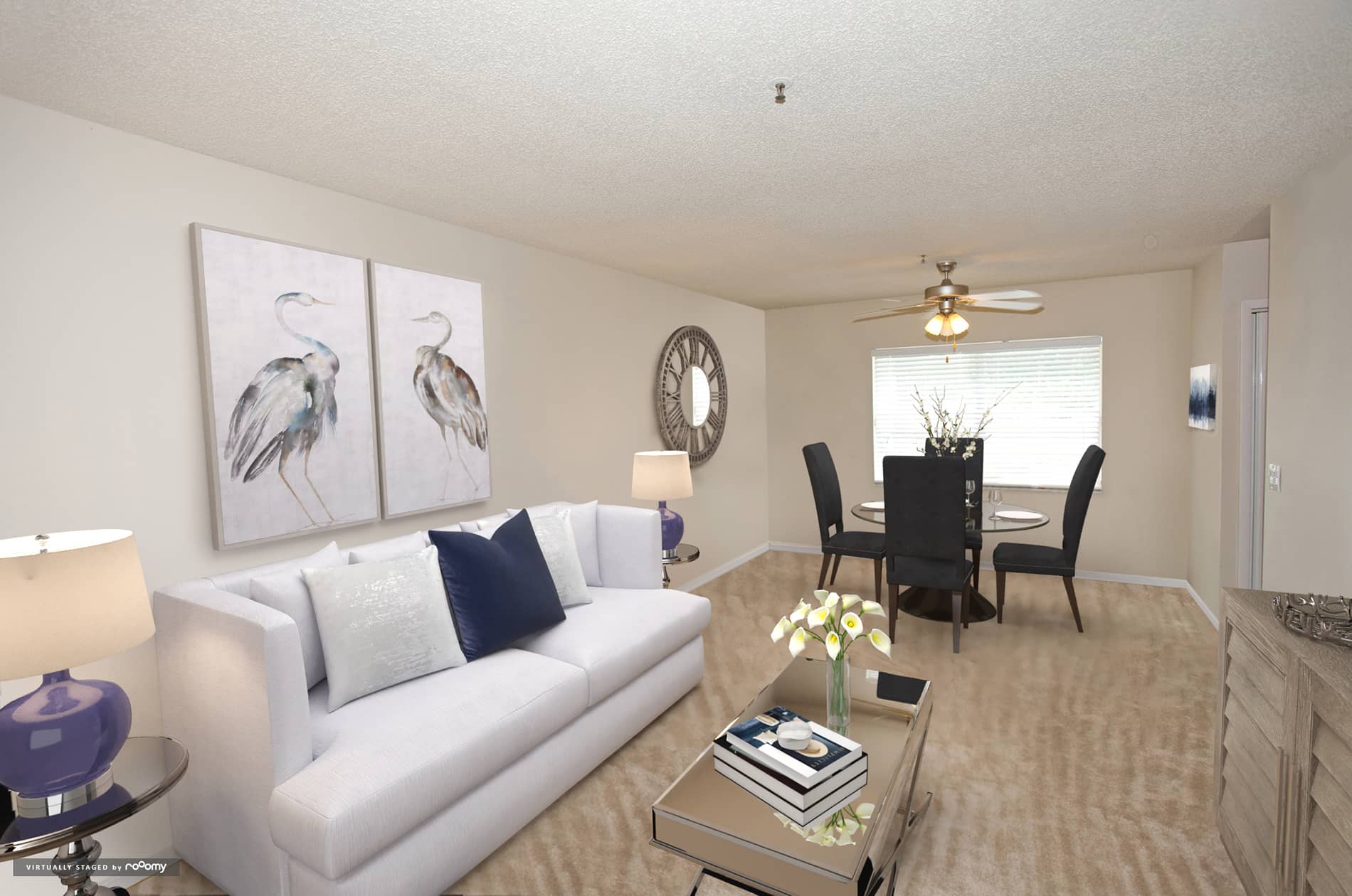 Alafaya Woods apartment living room virtually staged by RooOmy