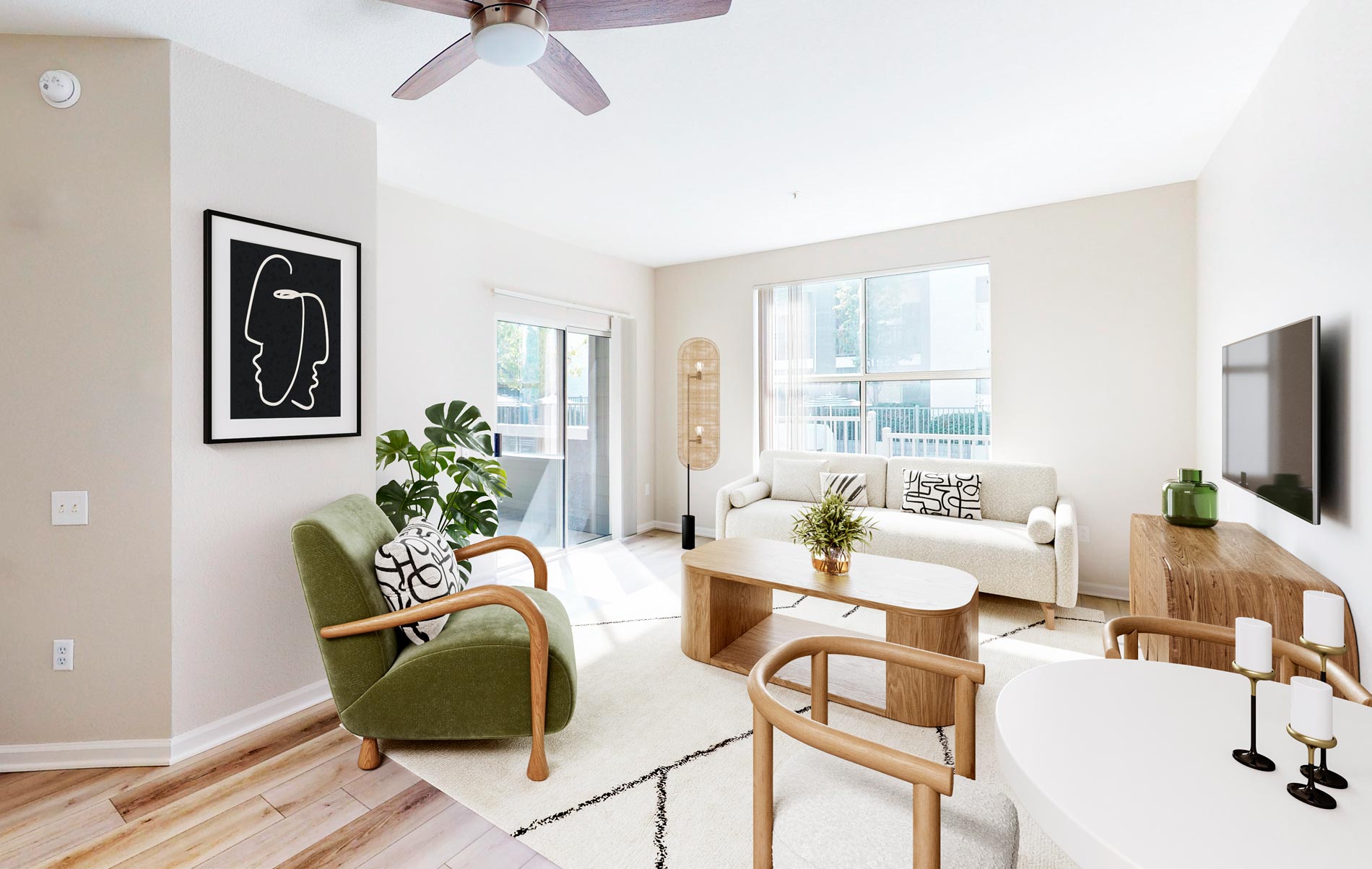 Almaden lake staged living room
