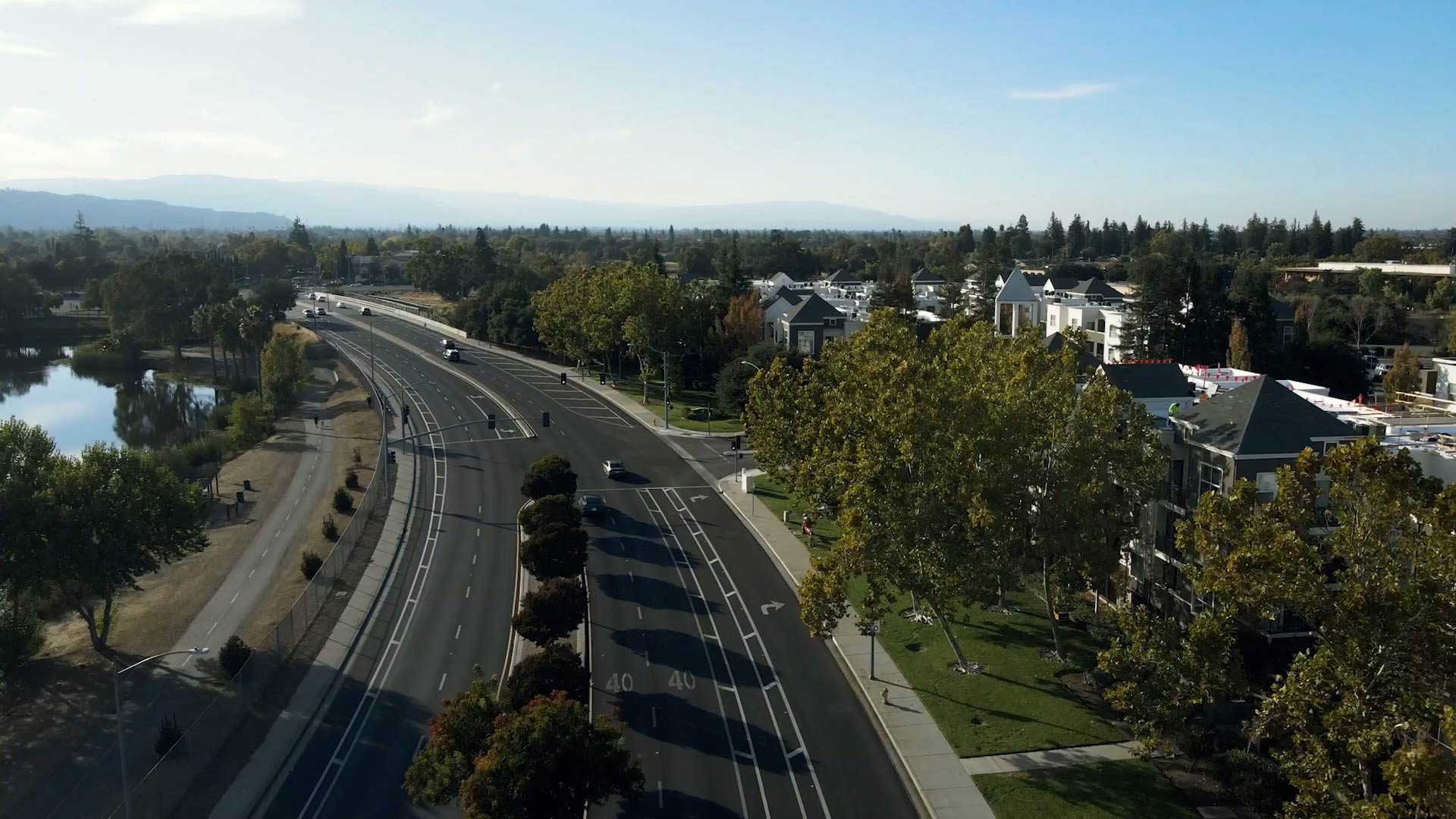 Almaden Lake Village drone building exterior