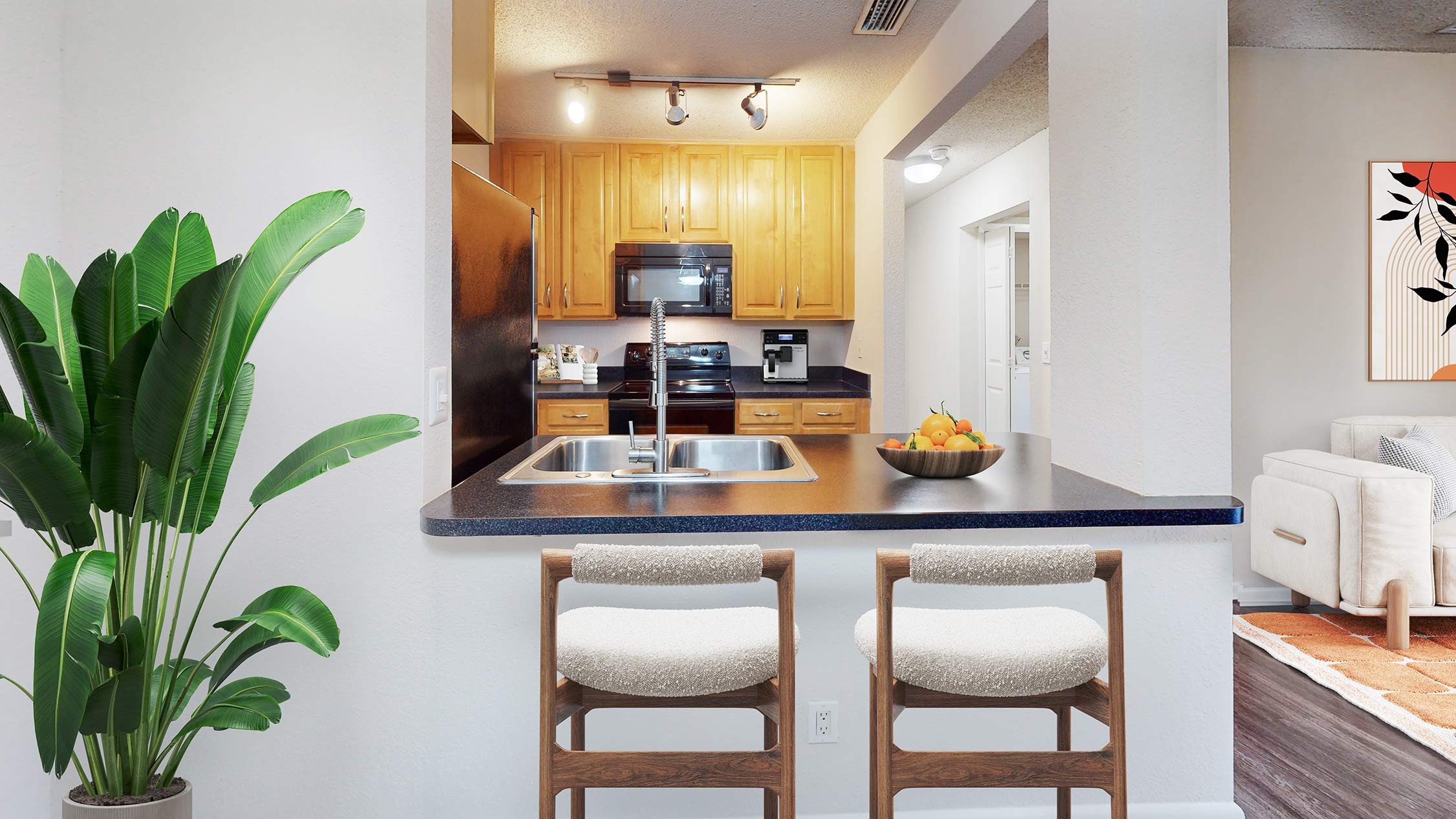 Altamira Place staged kitchen