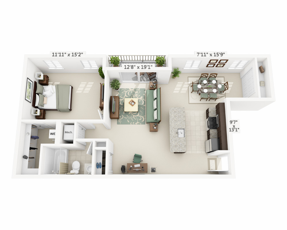 One Bedroom with Den A1BD
