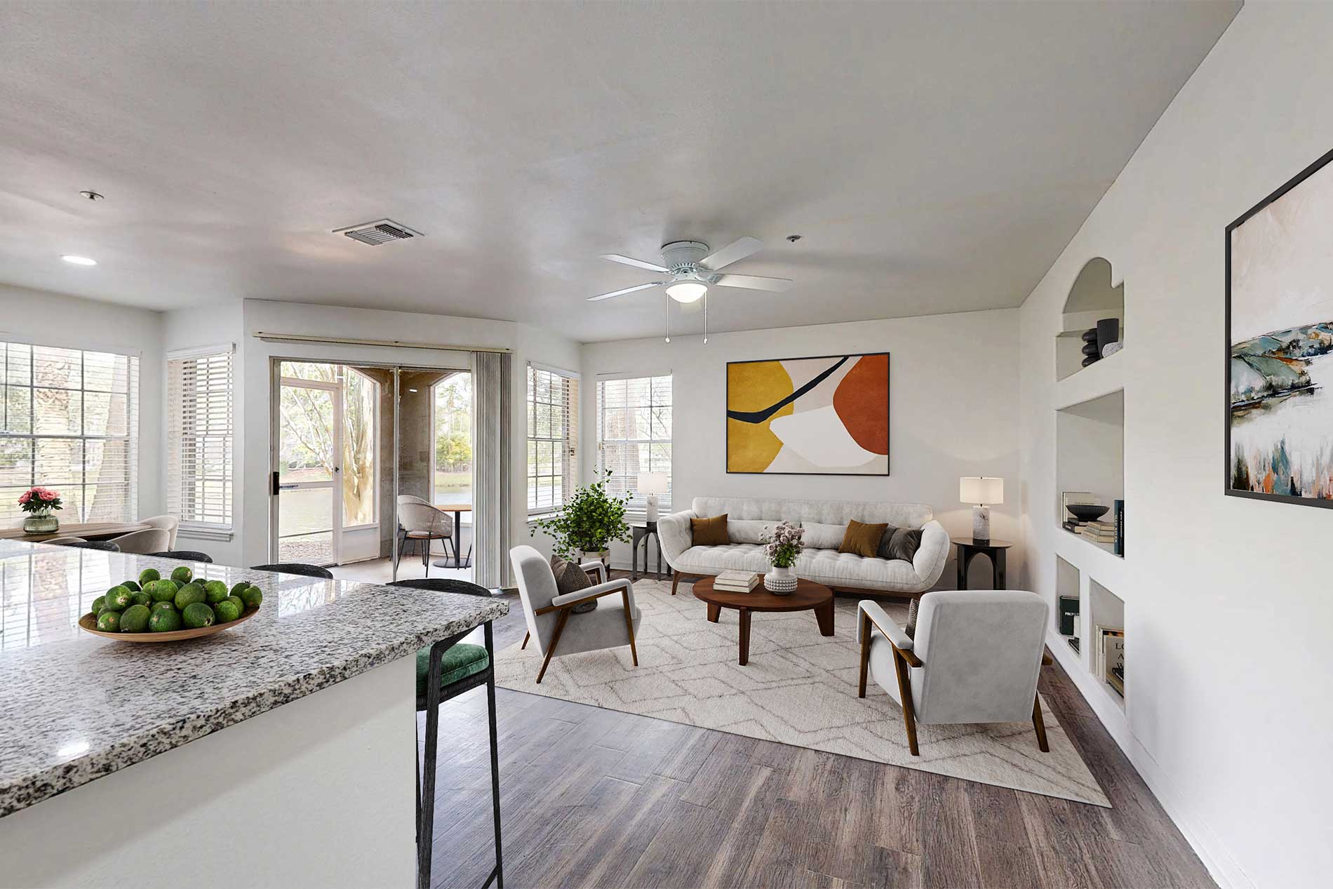 Arbors at Lee Vista apartment living room