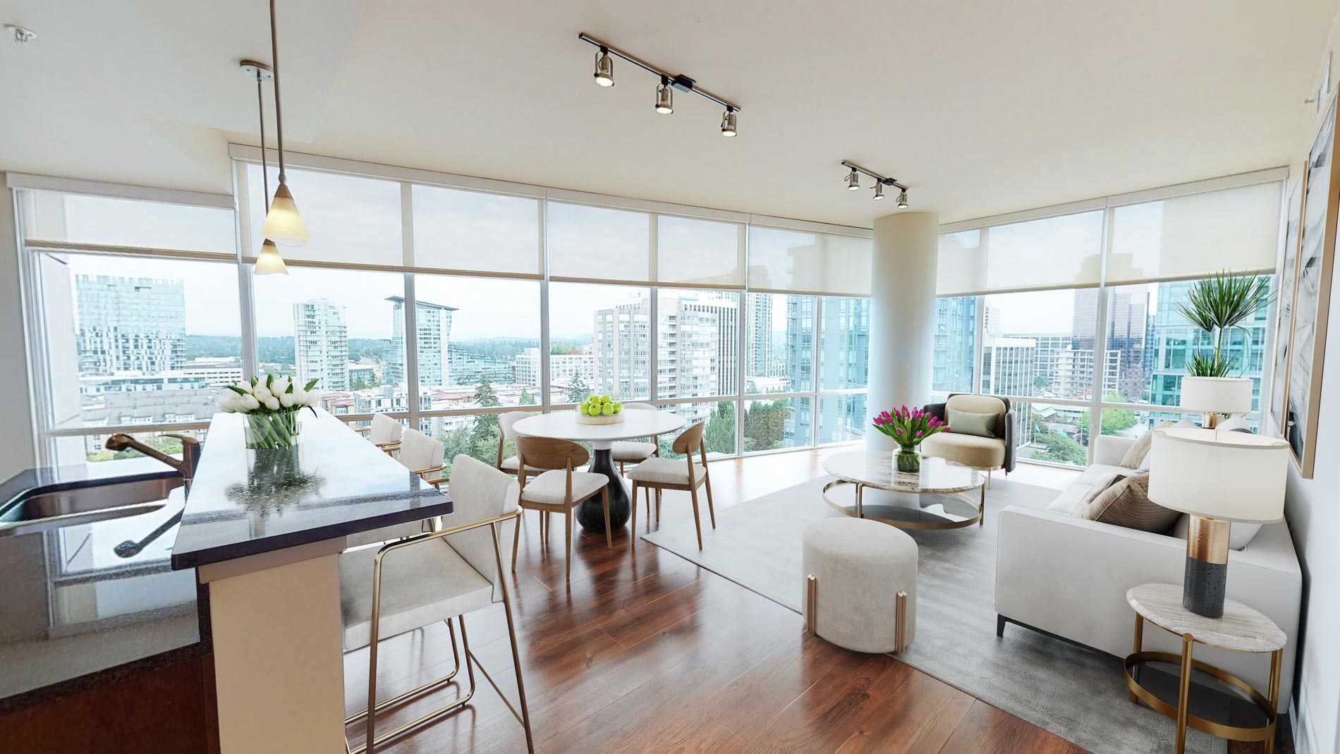 Ashton Bellevue staged living and dining room