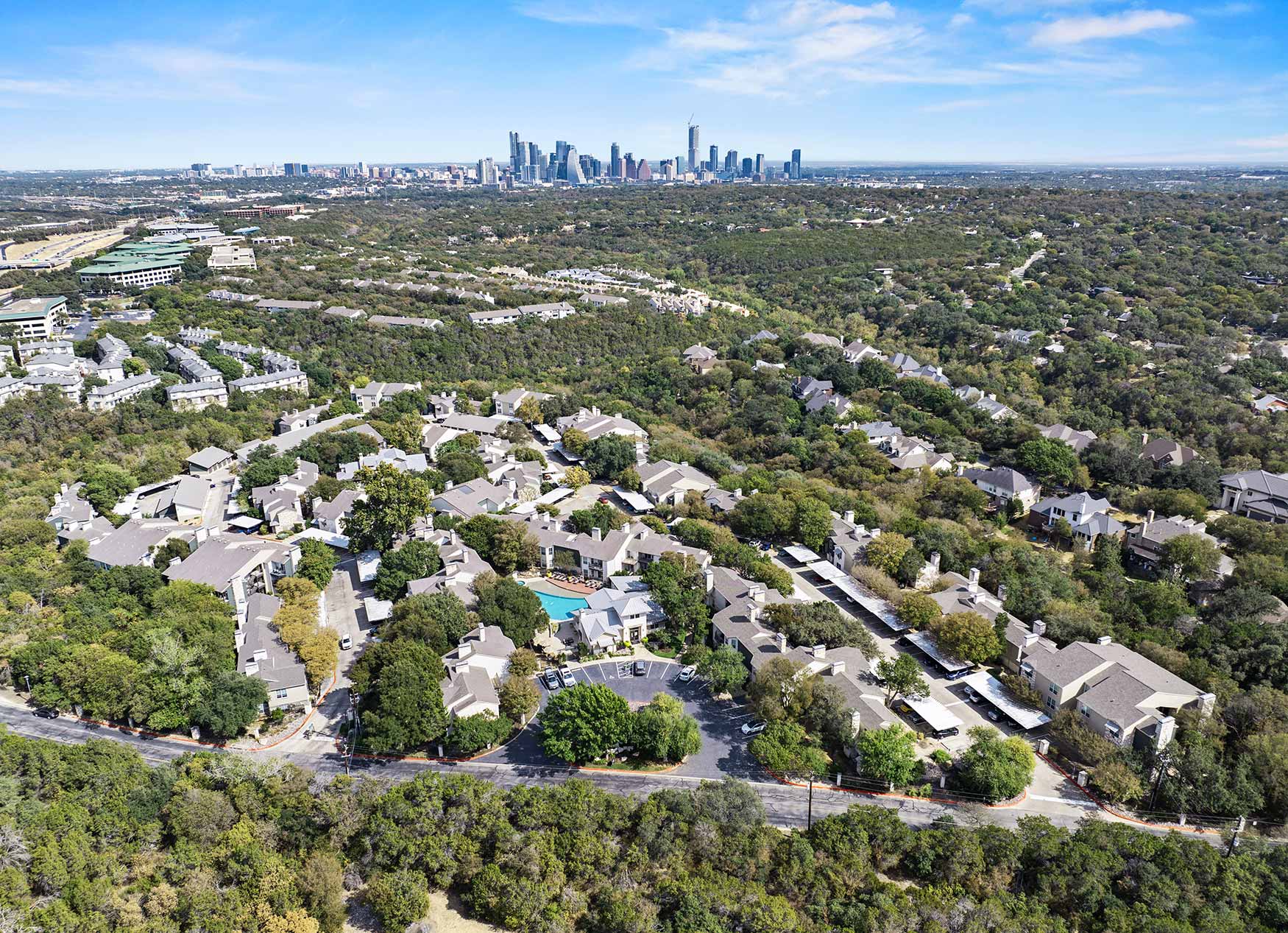 Barton Creek drone building exterior