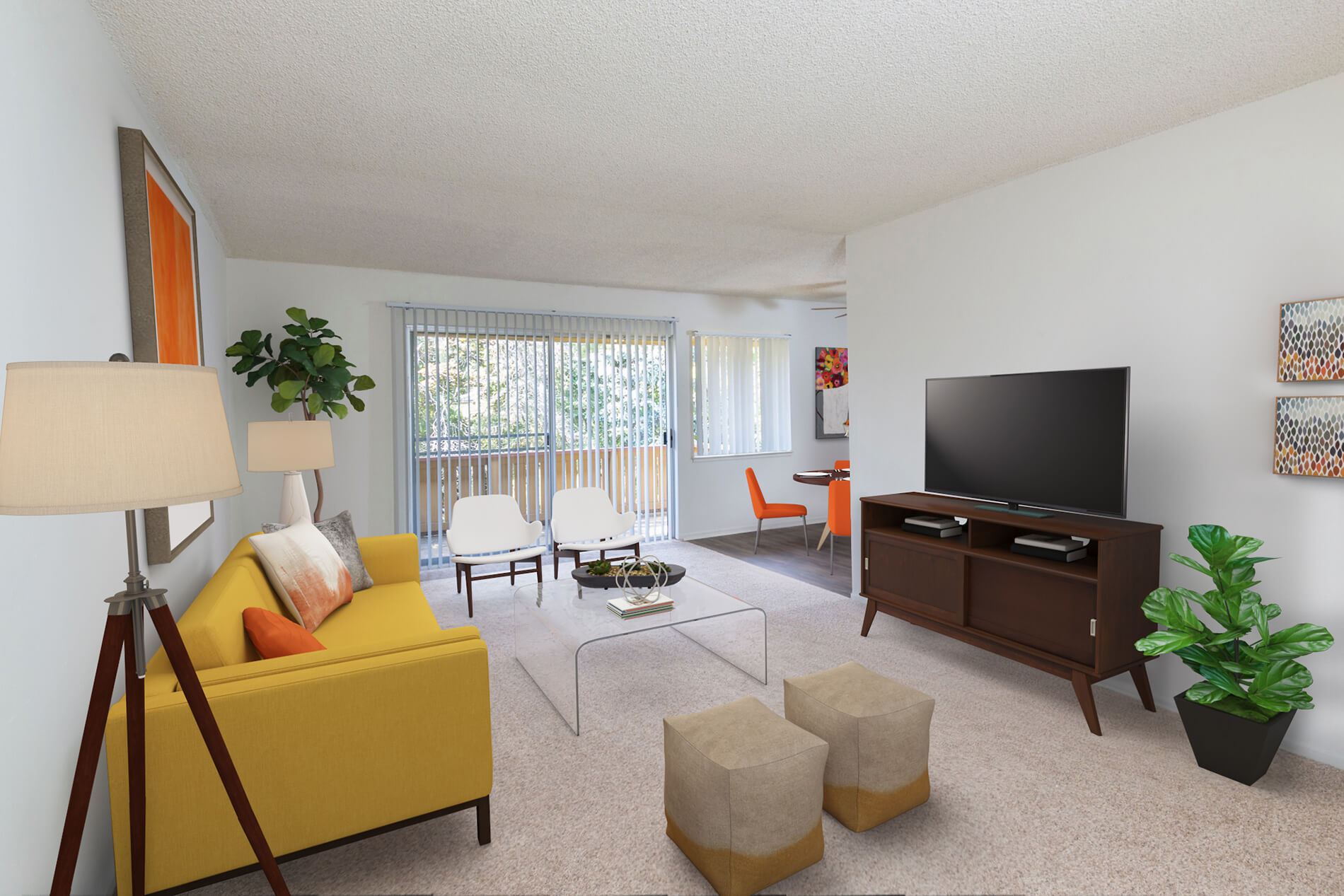 Birch Creek virtually staged living room
