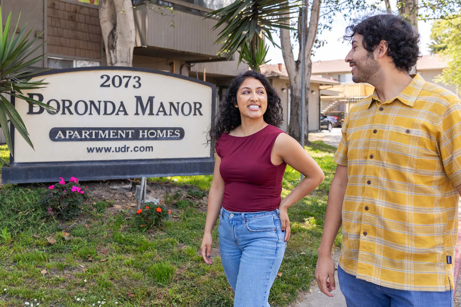 Boronda Manor couple walk around property