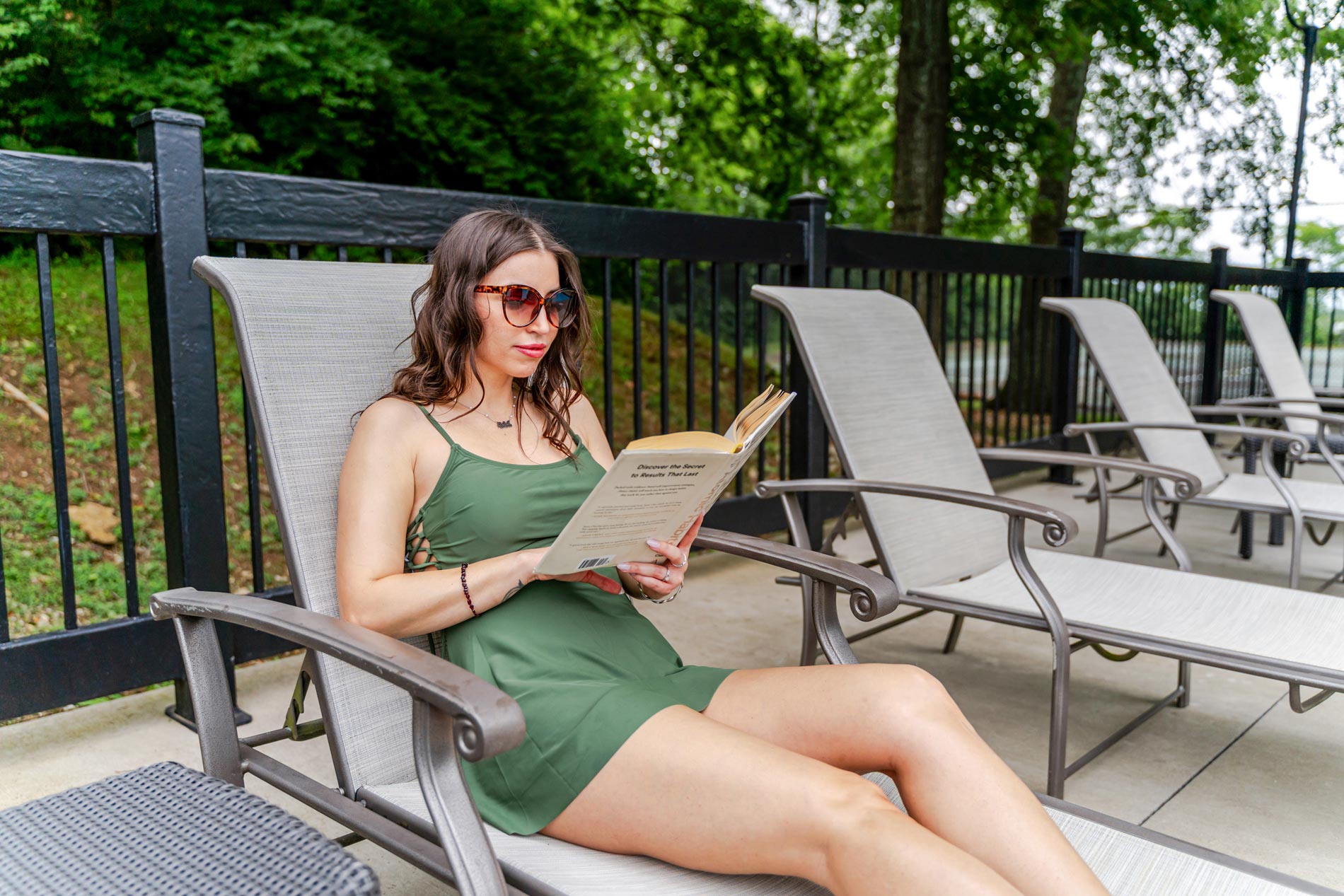Breckenridge woman sits by pool