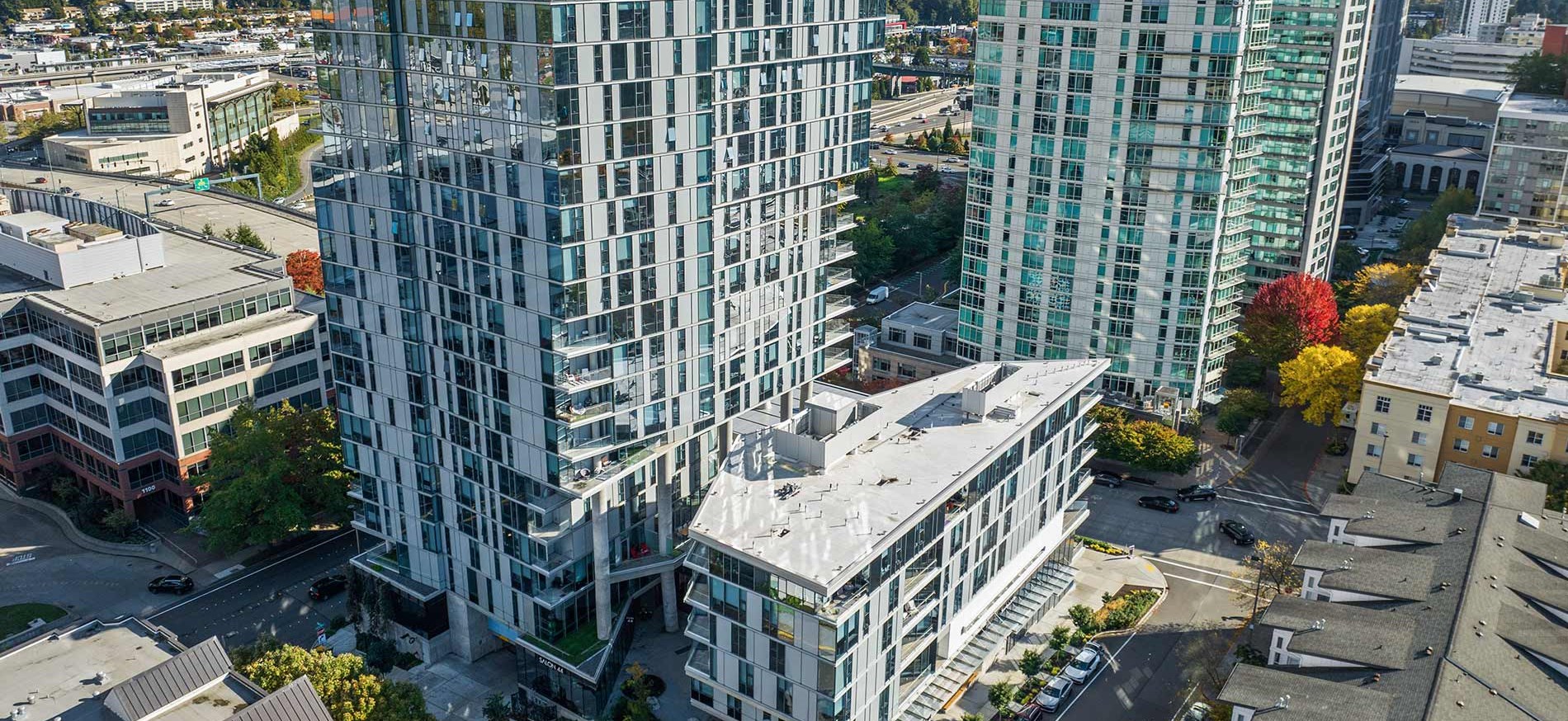 Brio exterior aerial hero image - Bellevue, WA