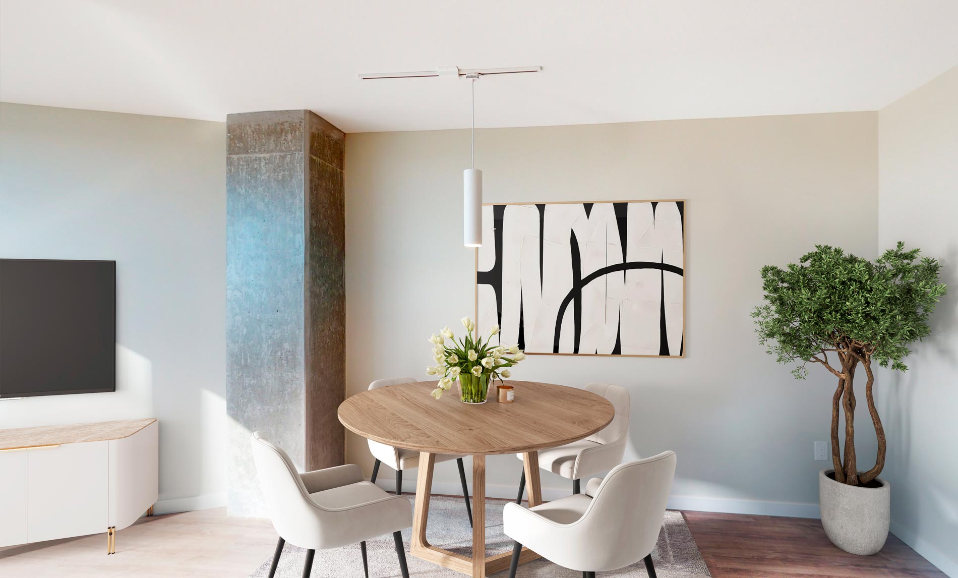Brio staged dining room