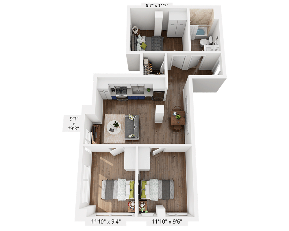 Two Bedroom Den B1AD