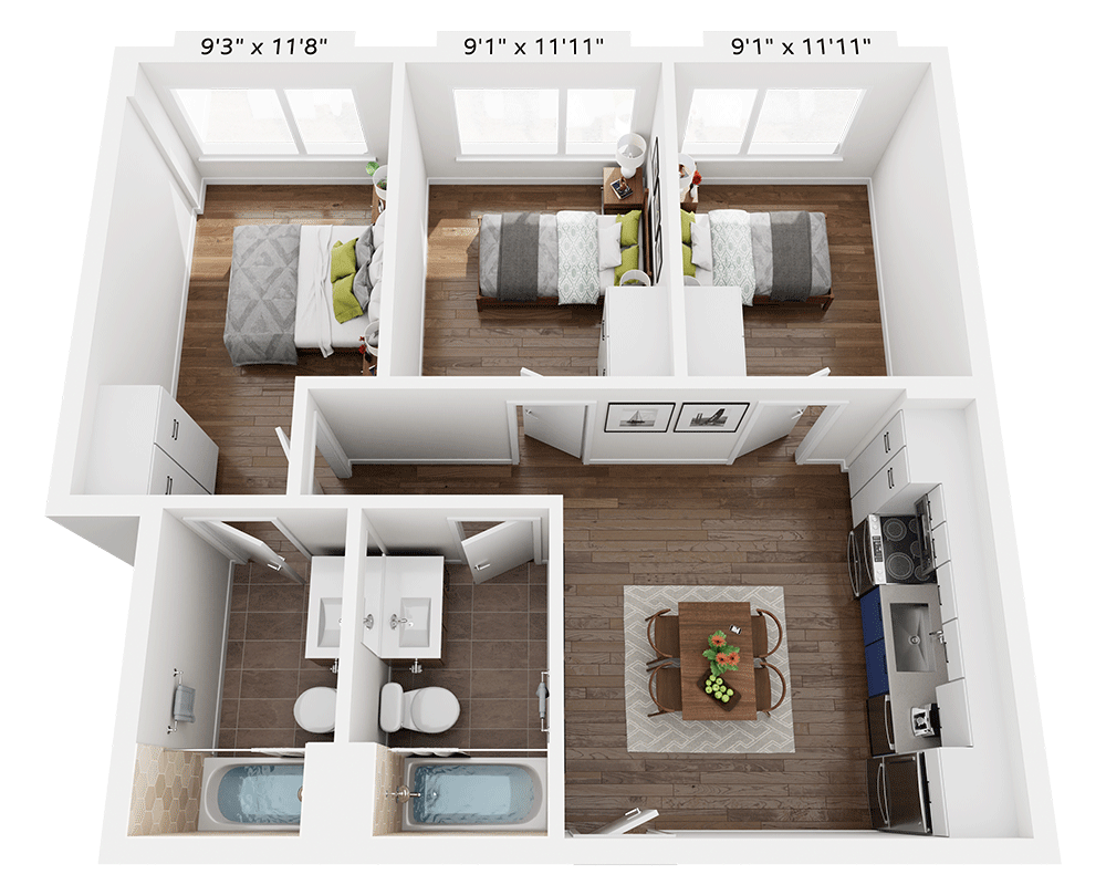 Three Bedroom C2C