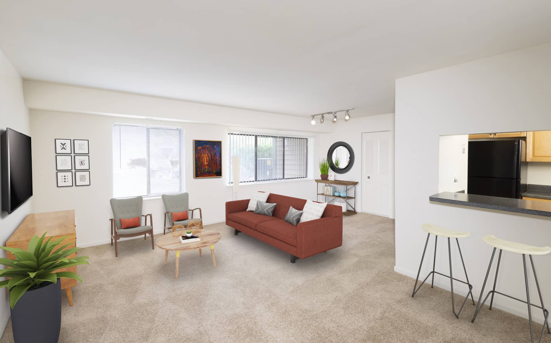 Calvert's Walk apartment virtually staged by Rooomy