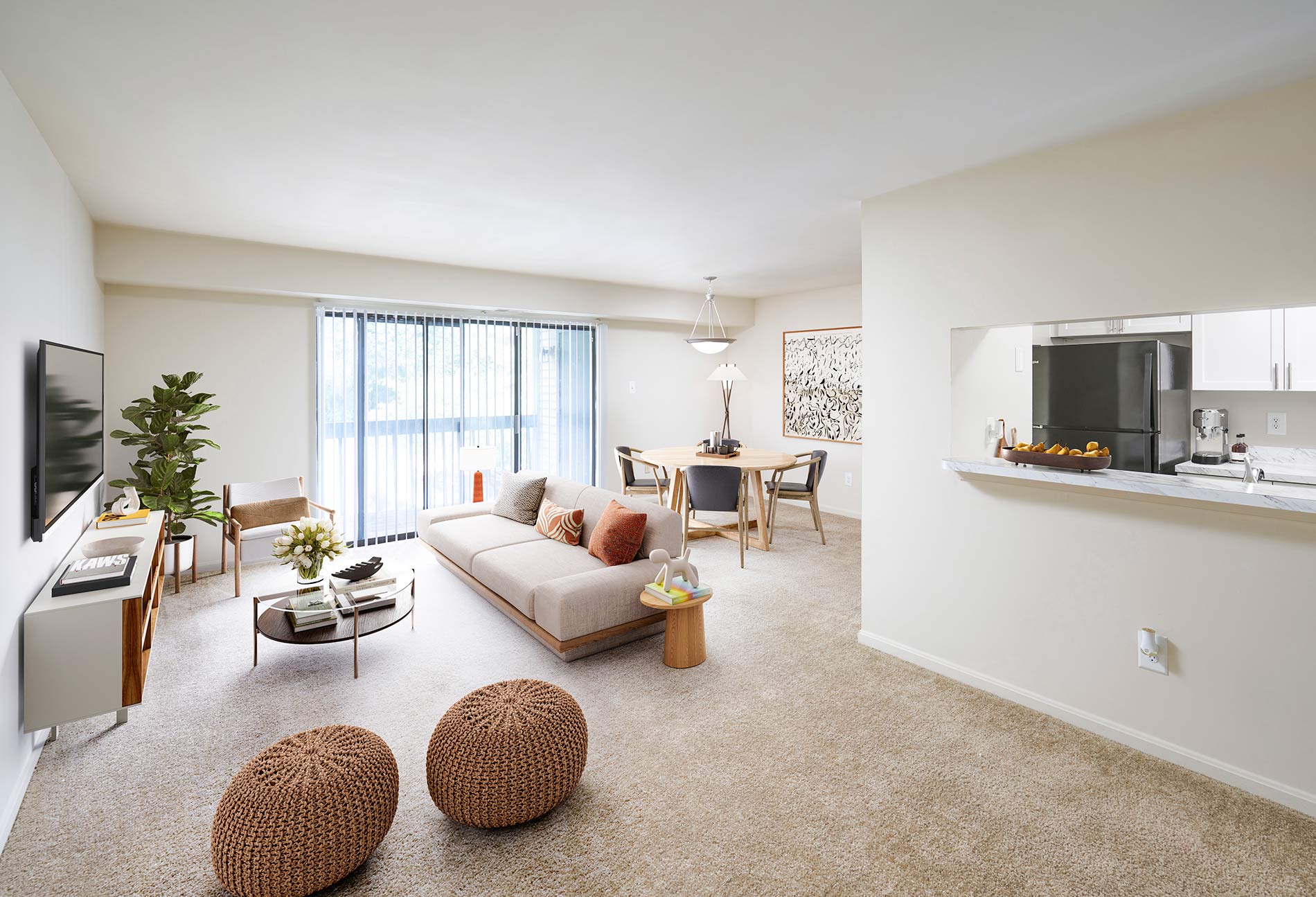 Calverts Walk staged living and dining room