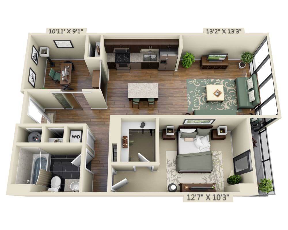 One Bedroom Den A1BD