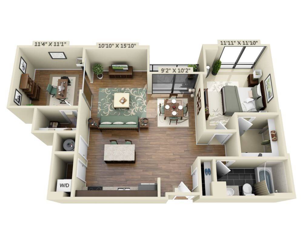 One Bedroom Den A1DD