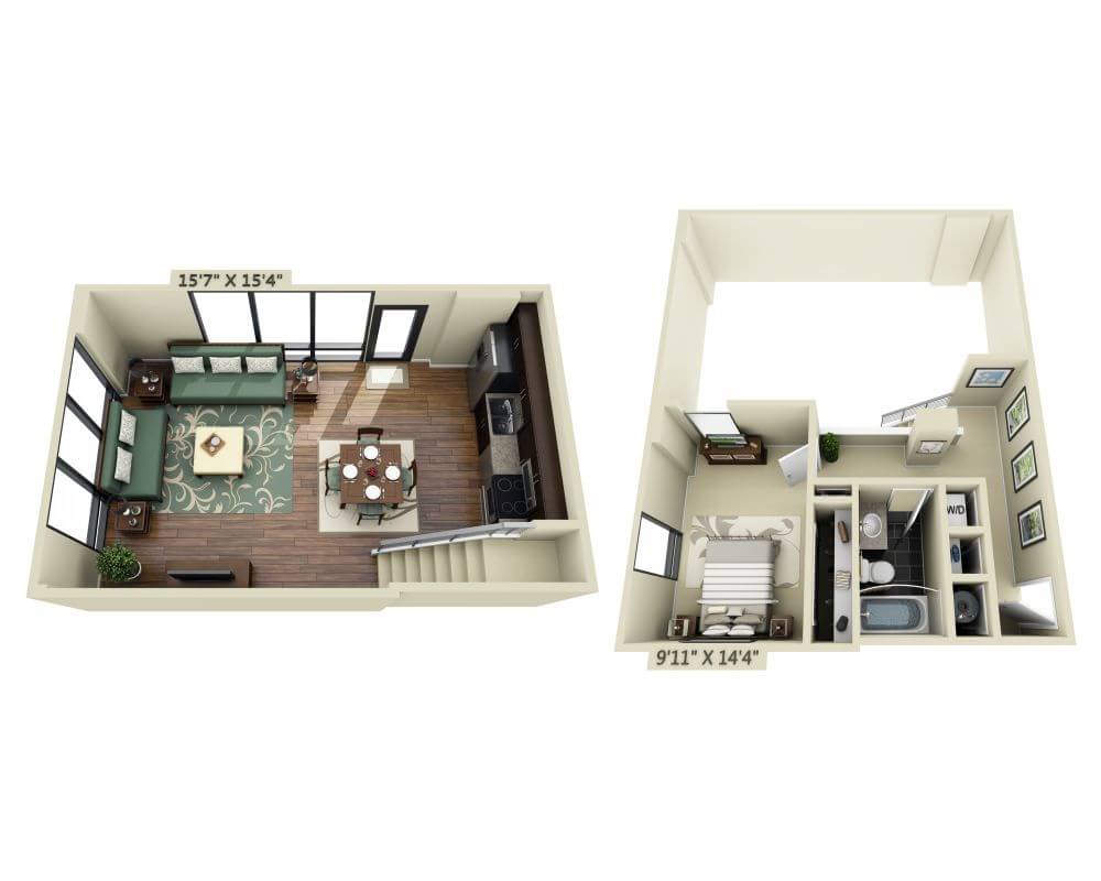 One Bedroom Loft A1CL