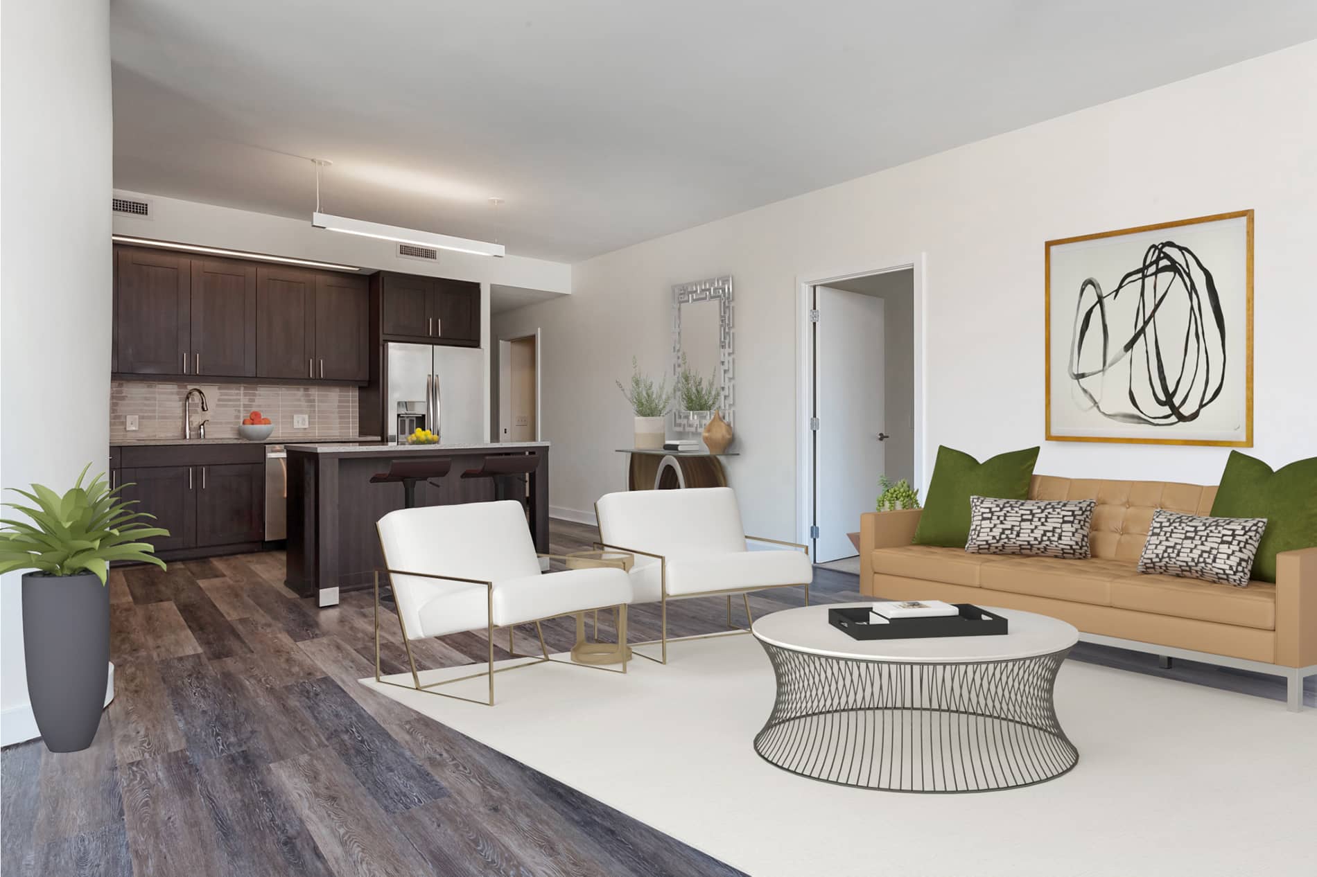 Capitol View on 14th B2F Living Room Staged by RooOmy