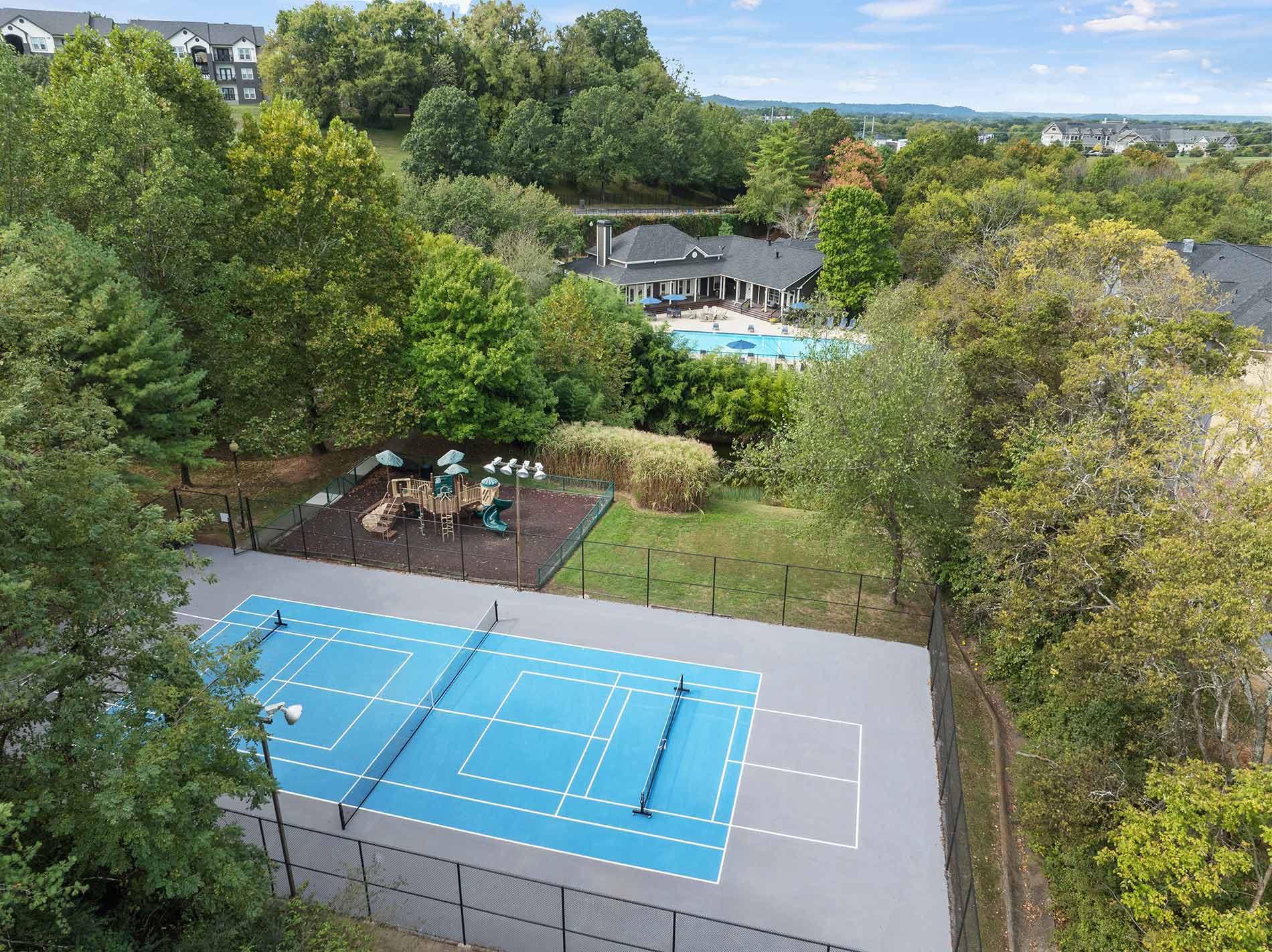 Carrington Hills tennis court and playground