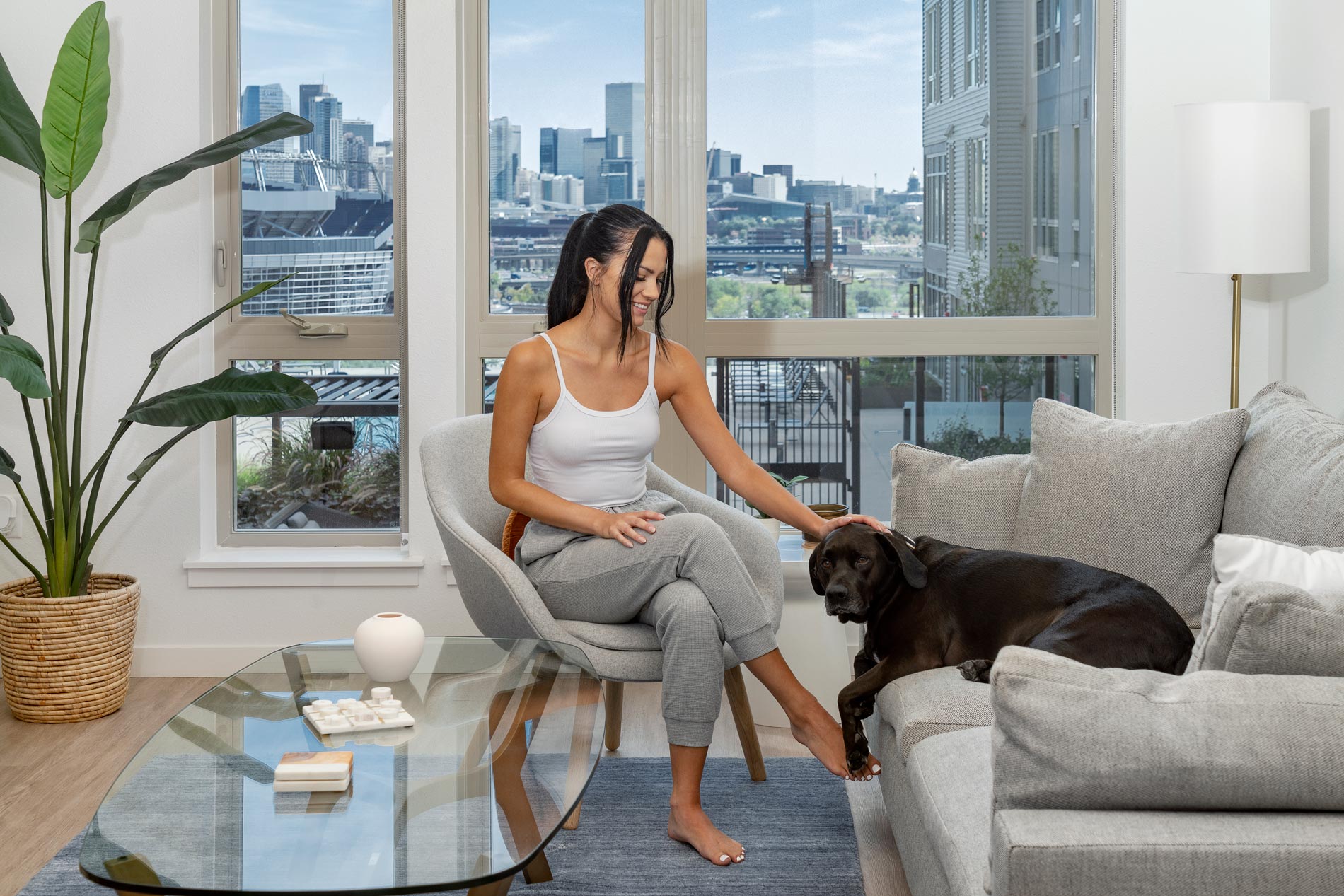 Cirrus Apartments Woman Pets Dog