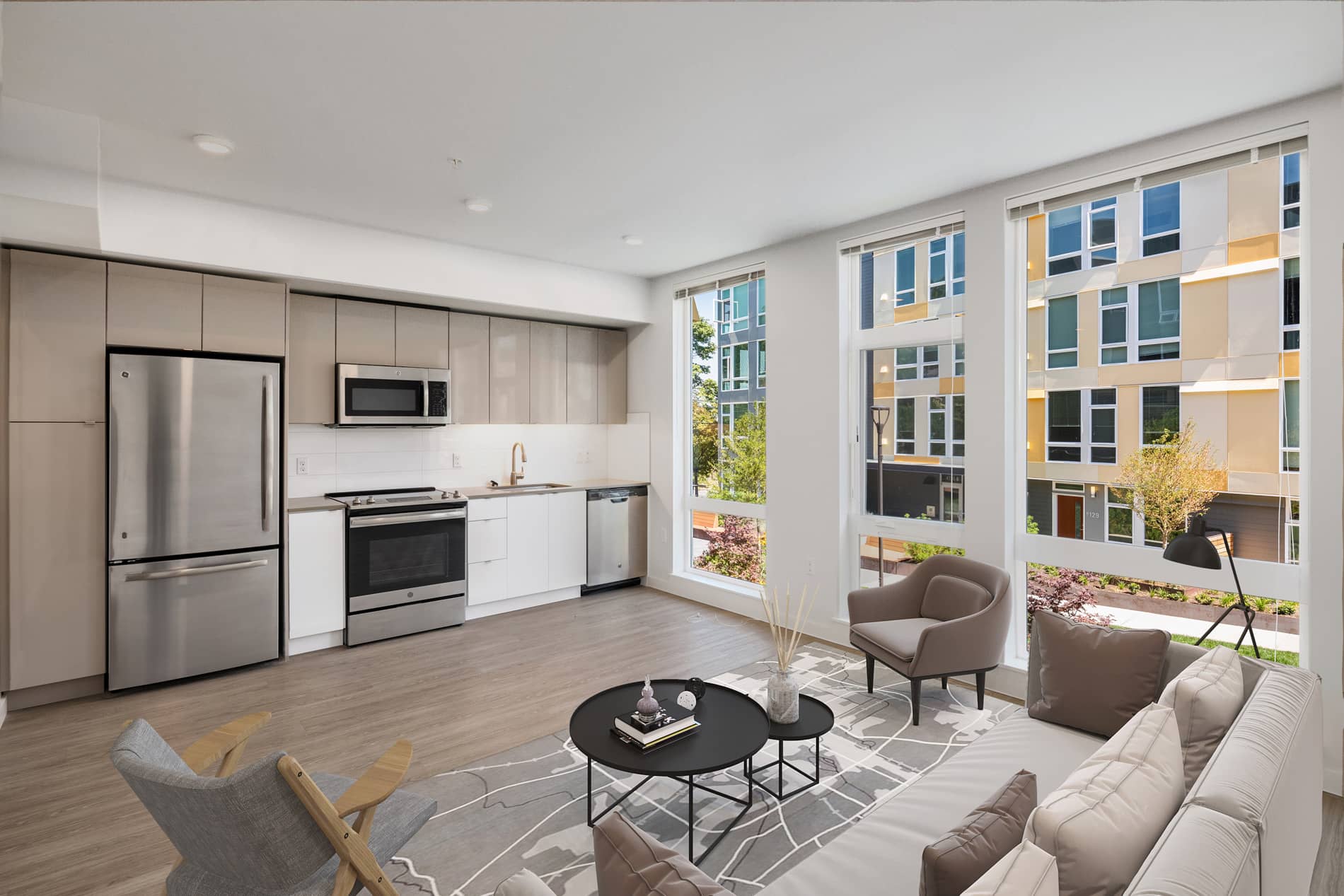 Cityline Apartments Kitchen and Living Room